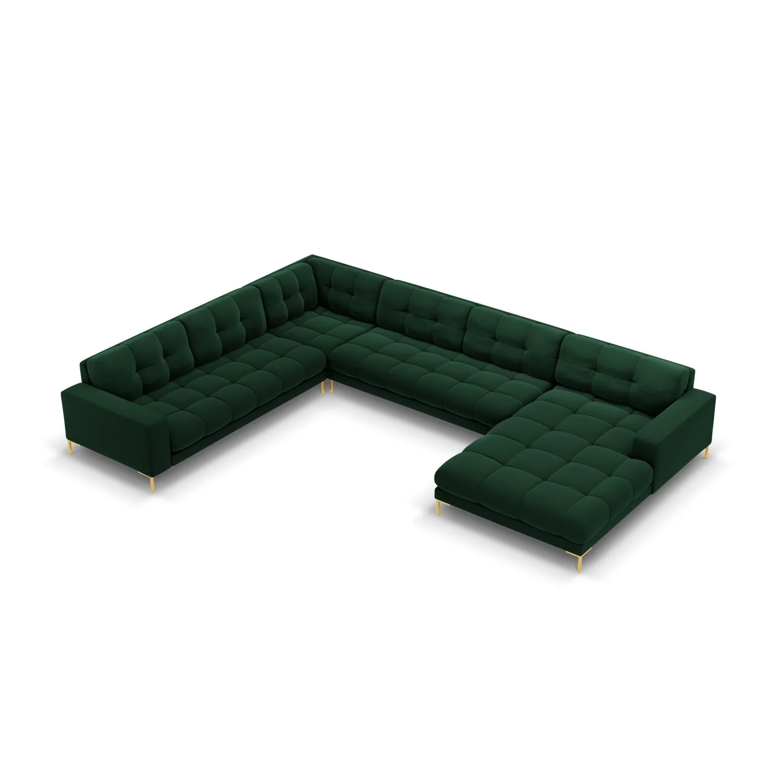 Bali 7-Sitzer Panorama Ecksofa, Linke Seite, aus Samt, 327x256x75 cm - Image 55