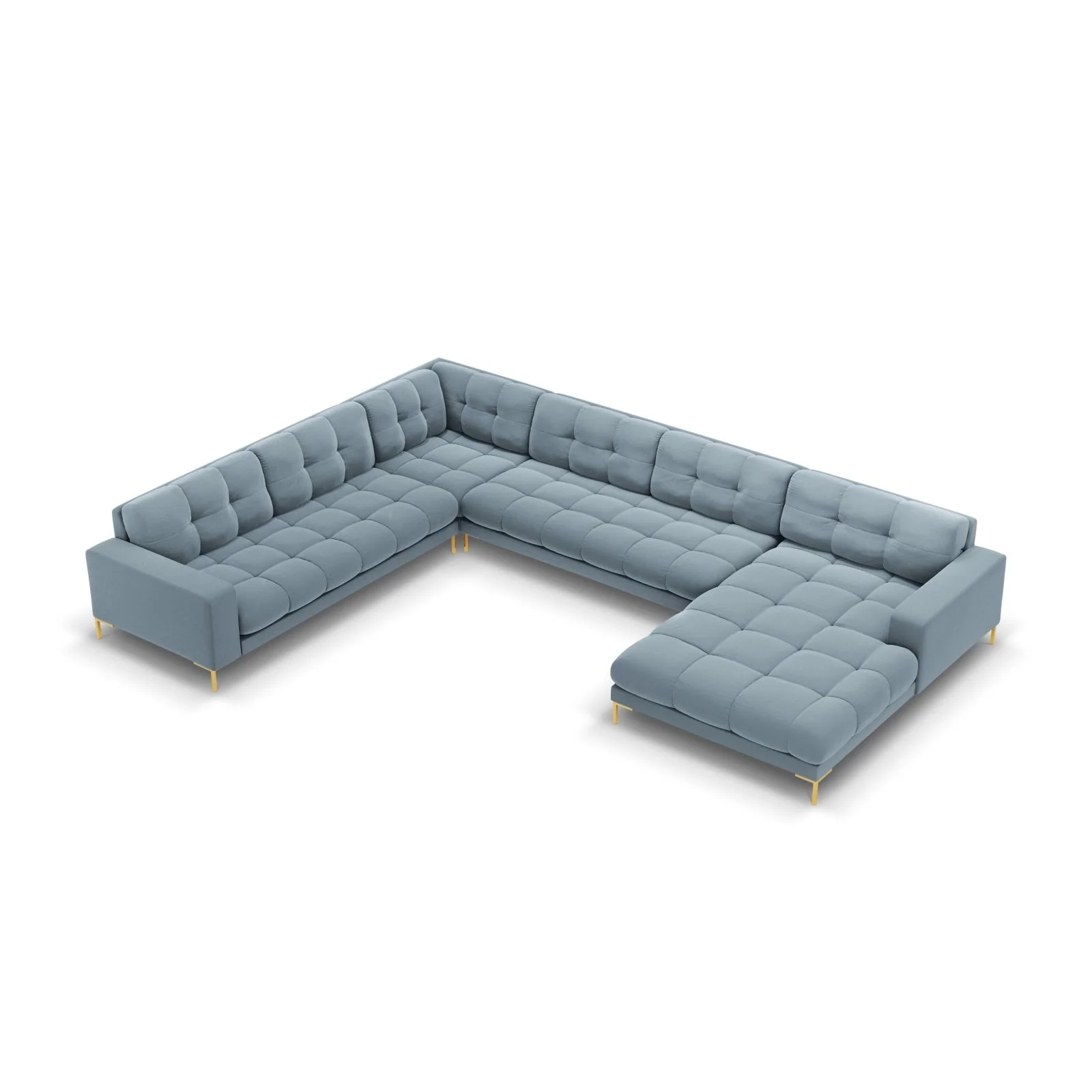 Bali 7-Sitzer Panorama Ecksofa, Linke Seite, aus Samt, 327x256x75 cm - Image 61