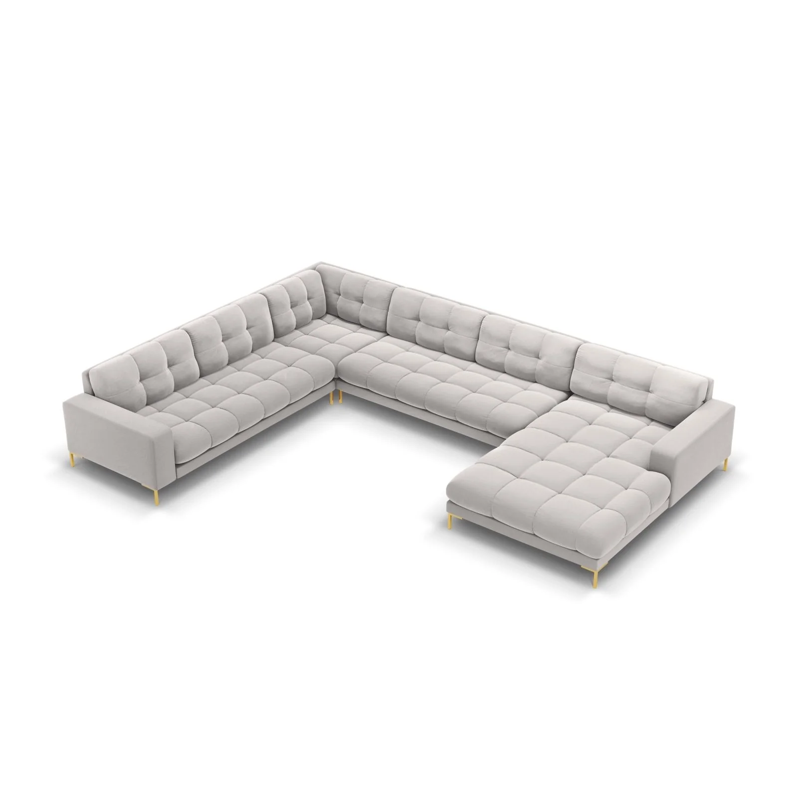 Bali 7-Sitzer Panorama Ecksofa, Linke Seite, aus Samt, 327x256x75 cm - Image 7