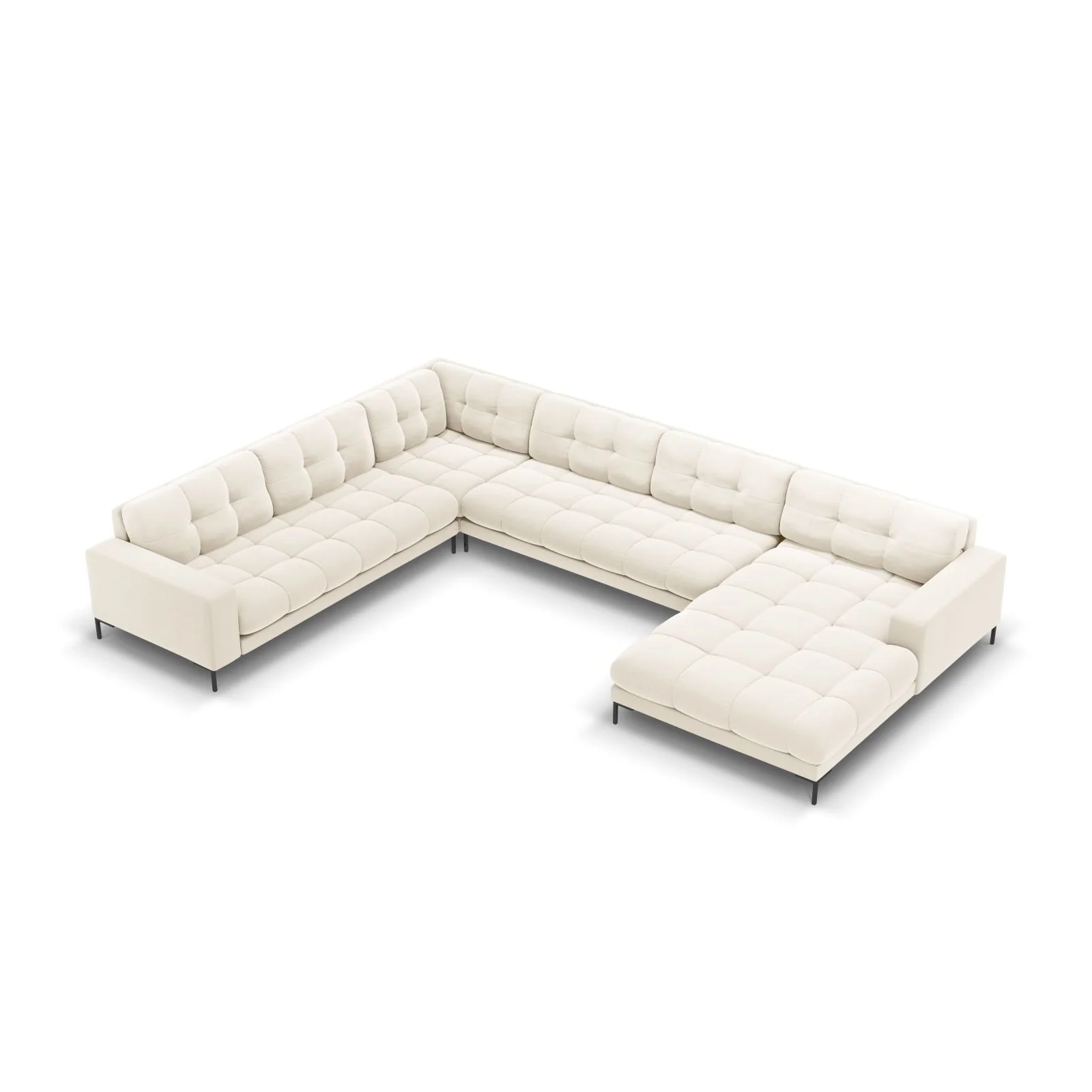 Bali 7-Sitzer Panorama Ecksofa, Linke Seite, aus Samt, 327x256x75 cm - Image 79