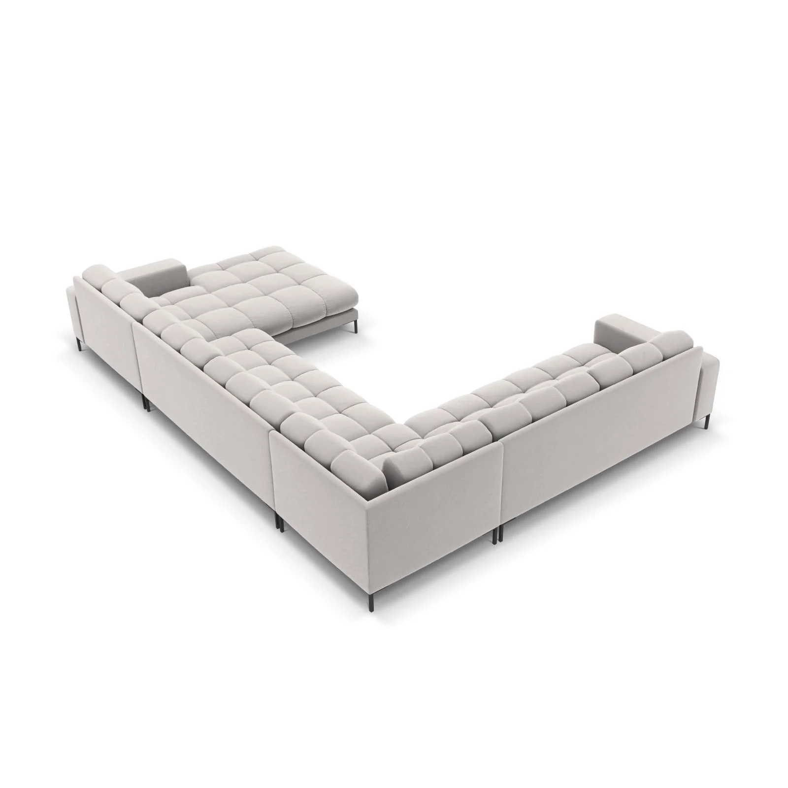 Bali 7-Sitzer Panorama Ecksofa, Linke Seite, aus Samt, 327x256x75 cm - Image 88