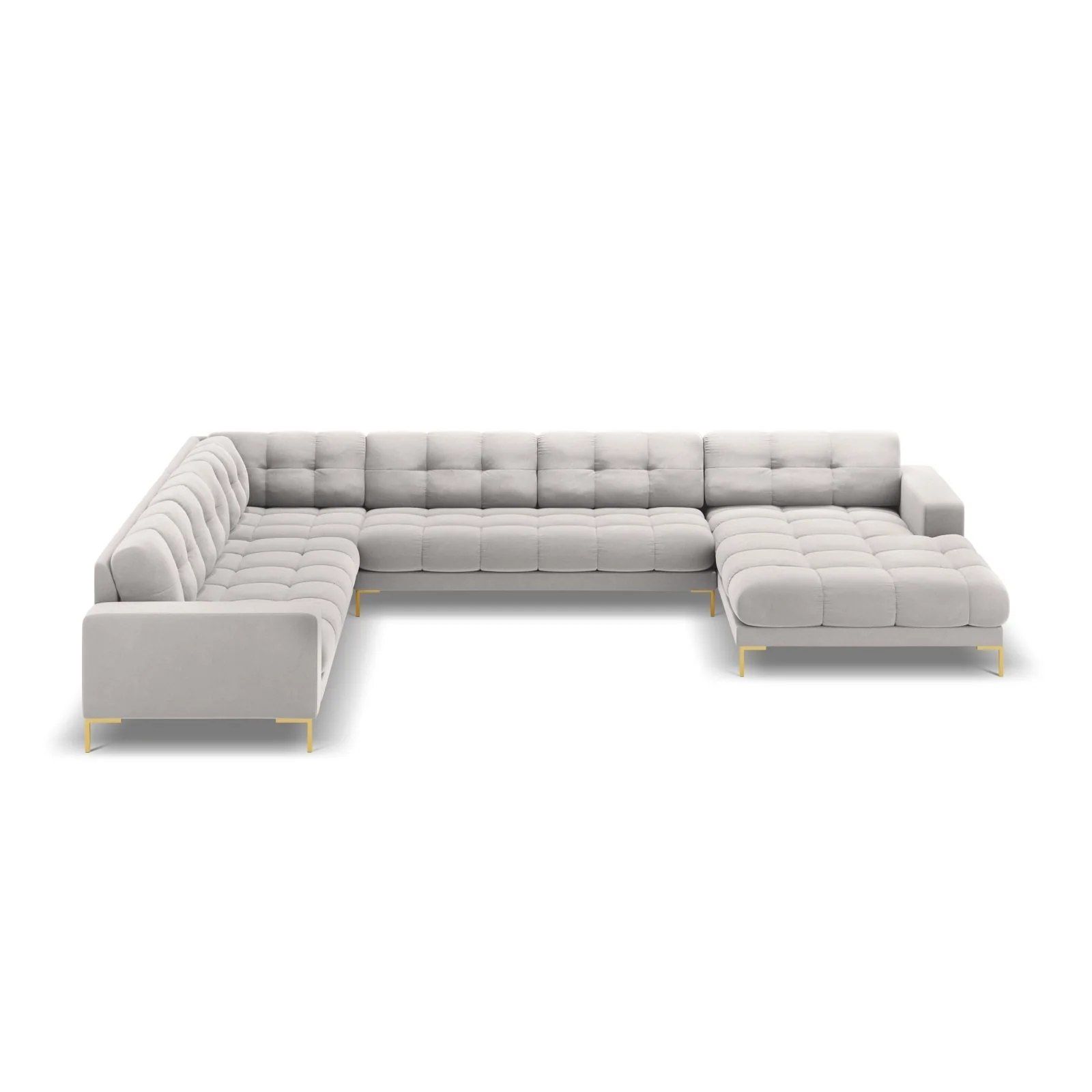 Bali 7-Sitzer Panorama Ecksofa, Linke Seite, aus Samt, 327x256x75 cm - Image 9