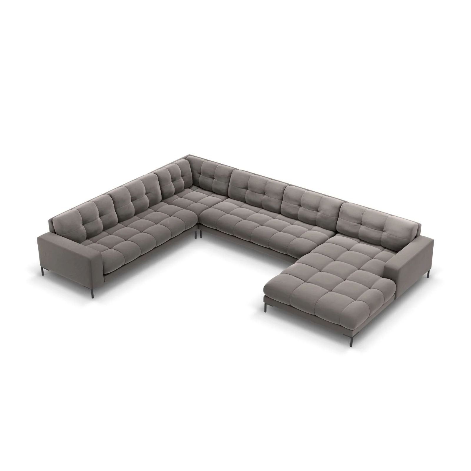 Bali 7-Sitzer Panorama Ecksofa, Linke Seite, aus Samt, 327x256x75 cm - Image 91