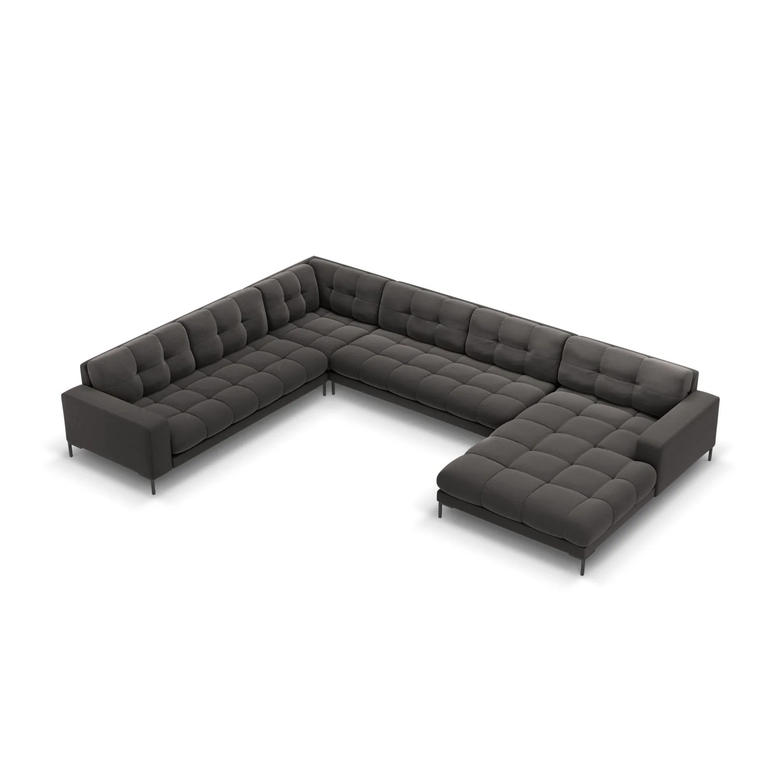 Bali 7-Sitzer Panorama Ecksofa, Linke Seite, aus Samt, 327x256x75 cm - Image 97