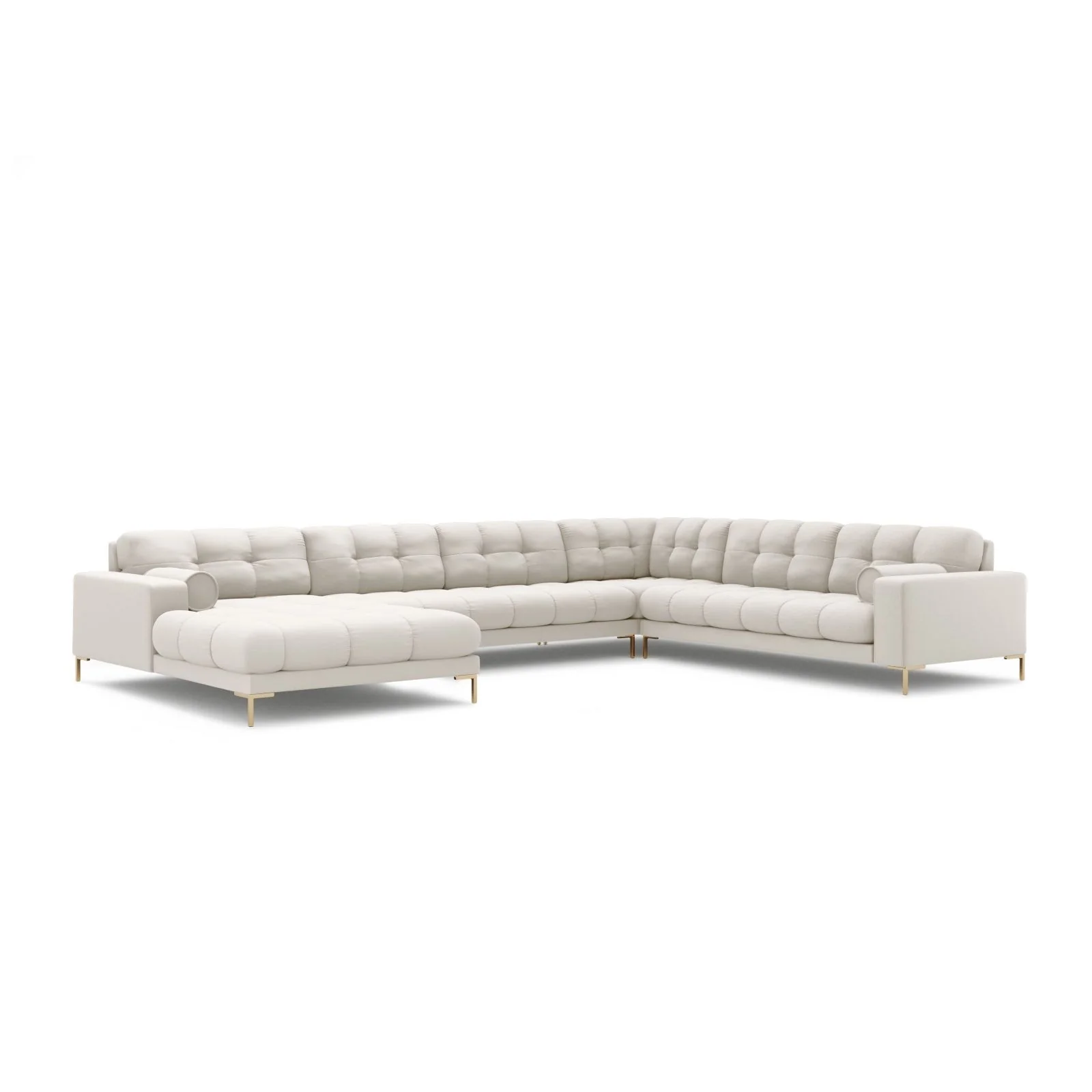 Bali 7-Sitzer Panorama Ecksofa, Rechte Seite, aus Strukturstoff, 327x256x75 cm - Image 4
