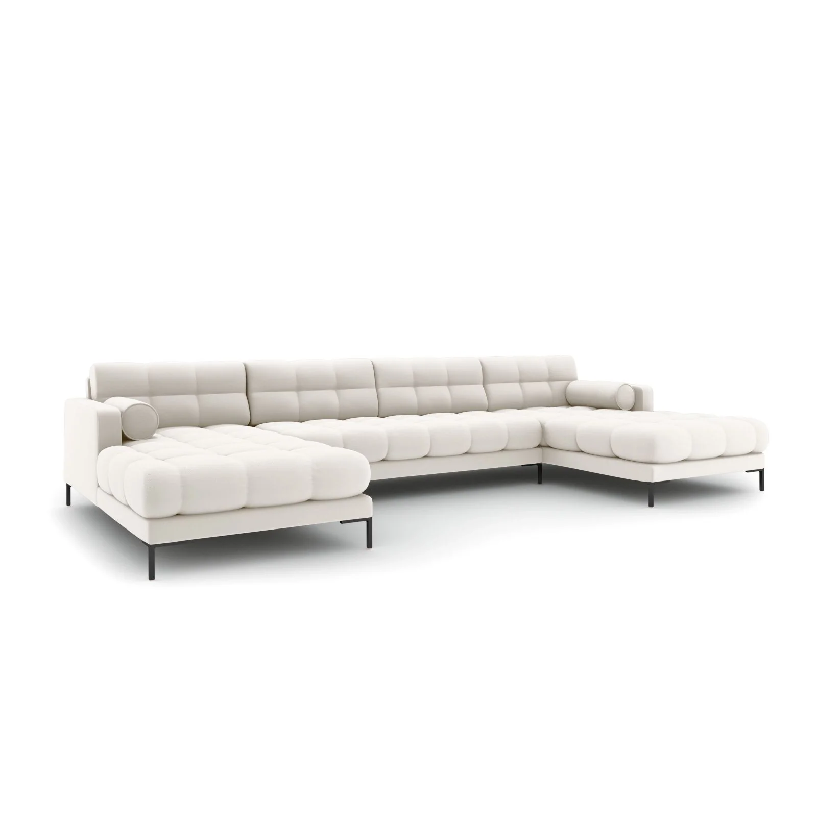 Bali 7-Sitzer Panorama Sofa aus Strukturstoff, 383x185x75 cm - Image 41