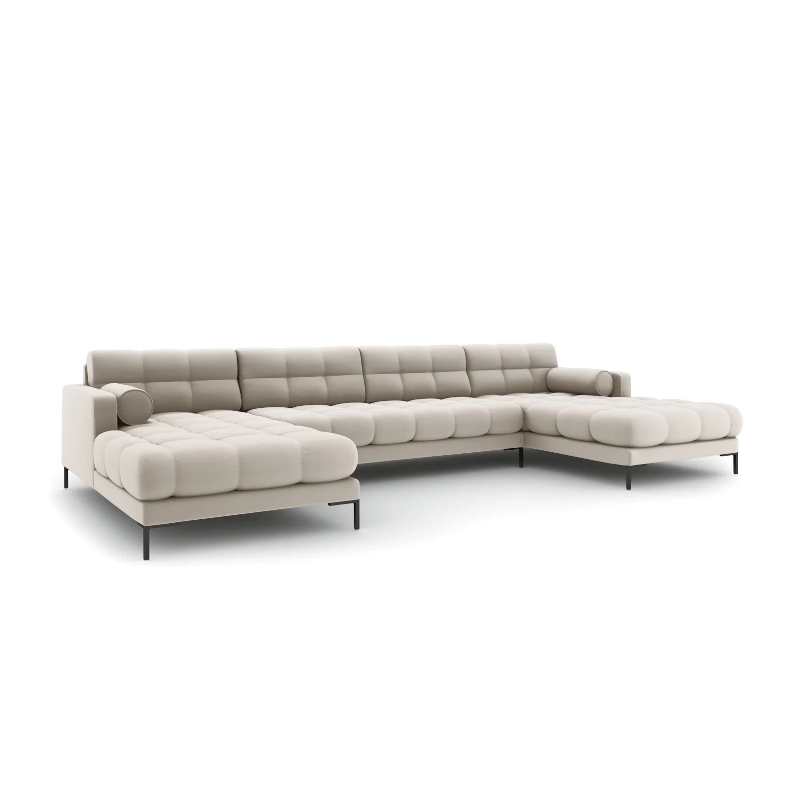 Bali 7-Sitzer Panorama Sofa aus Strukturstoff, 383x185x75 cm - Image 46