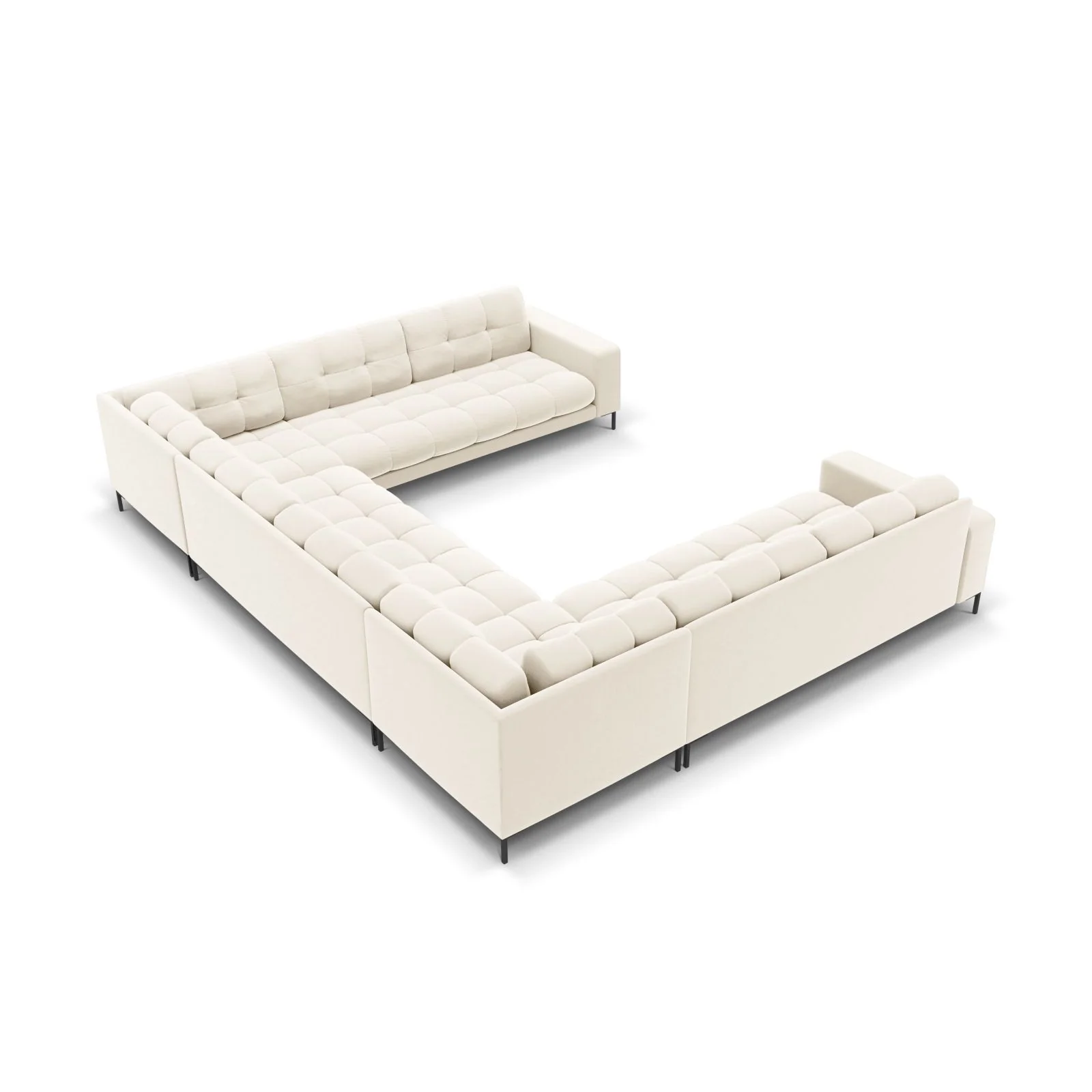 Bali 9-Sitzer Panorama Sofa aus Samt oder Strukturstoff, 327x256x75 cm - Image 162