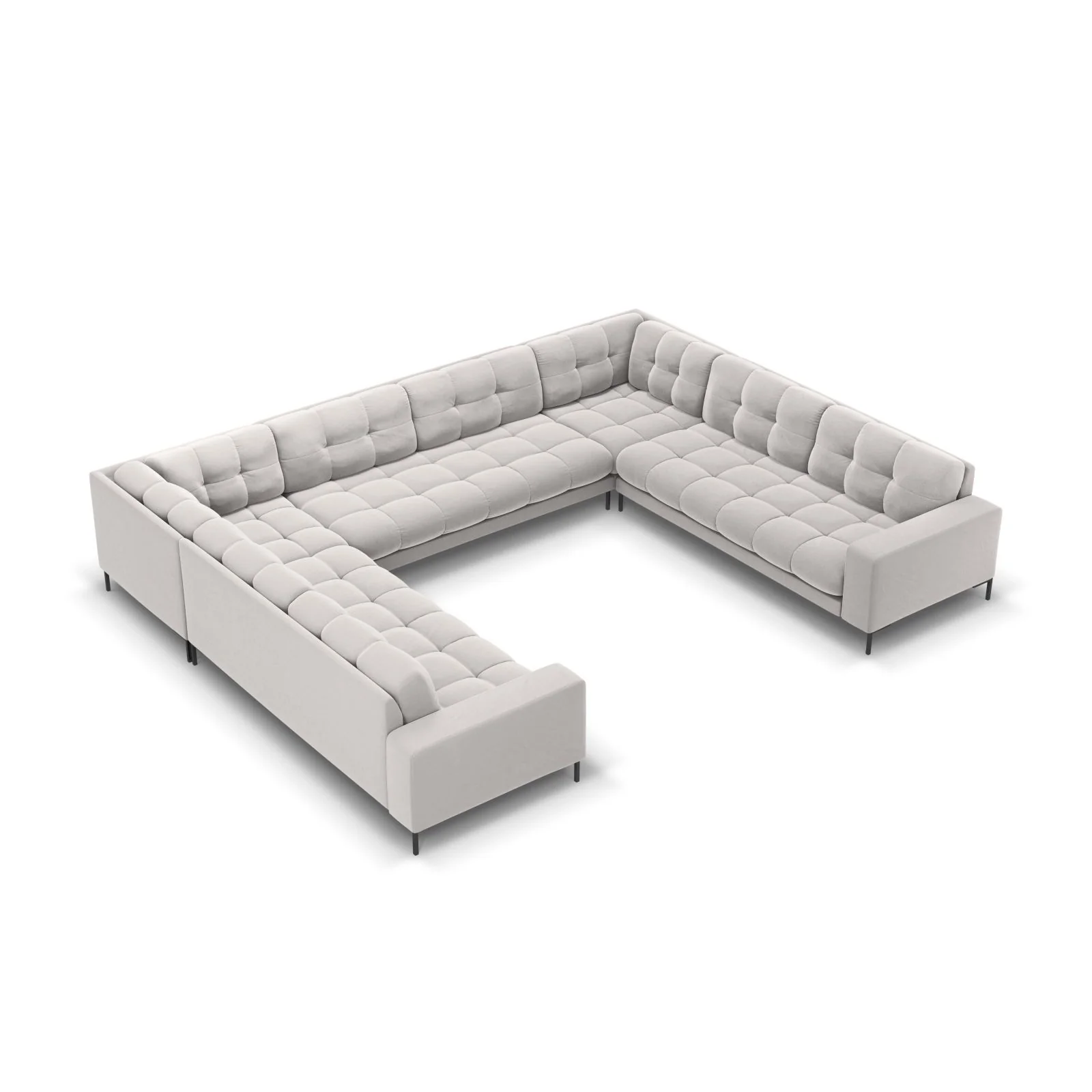 Bali 9-Sitzer Panorama Sofa aus Samt oder Strukturstoff, 327x256x75 cm - Image 167