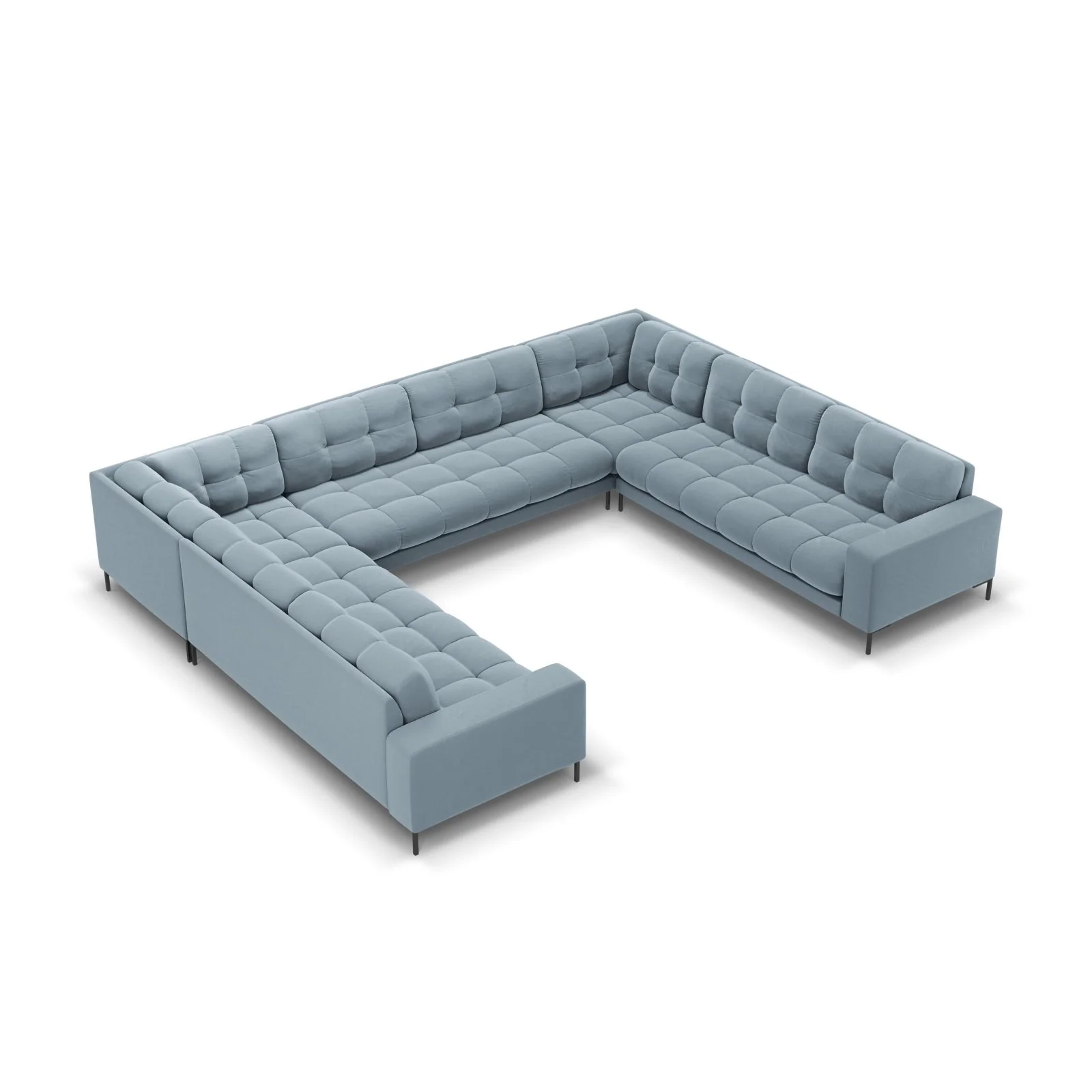 Bali 9-Sitzer Panorama Sofa aus Samt oder Strukturstoff, 327x256x75 cm - Image 221