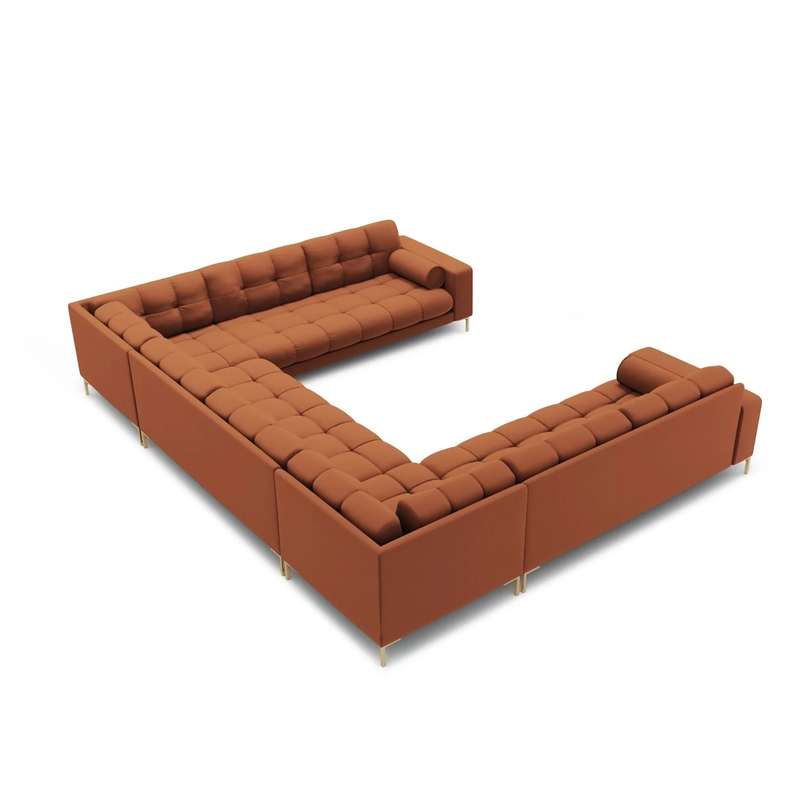 Bali 9-Sitzer Panorama Sofa aus Samt oder Strukturstoff, 327x256x75 cm - Image 39