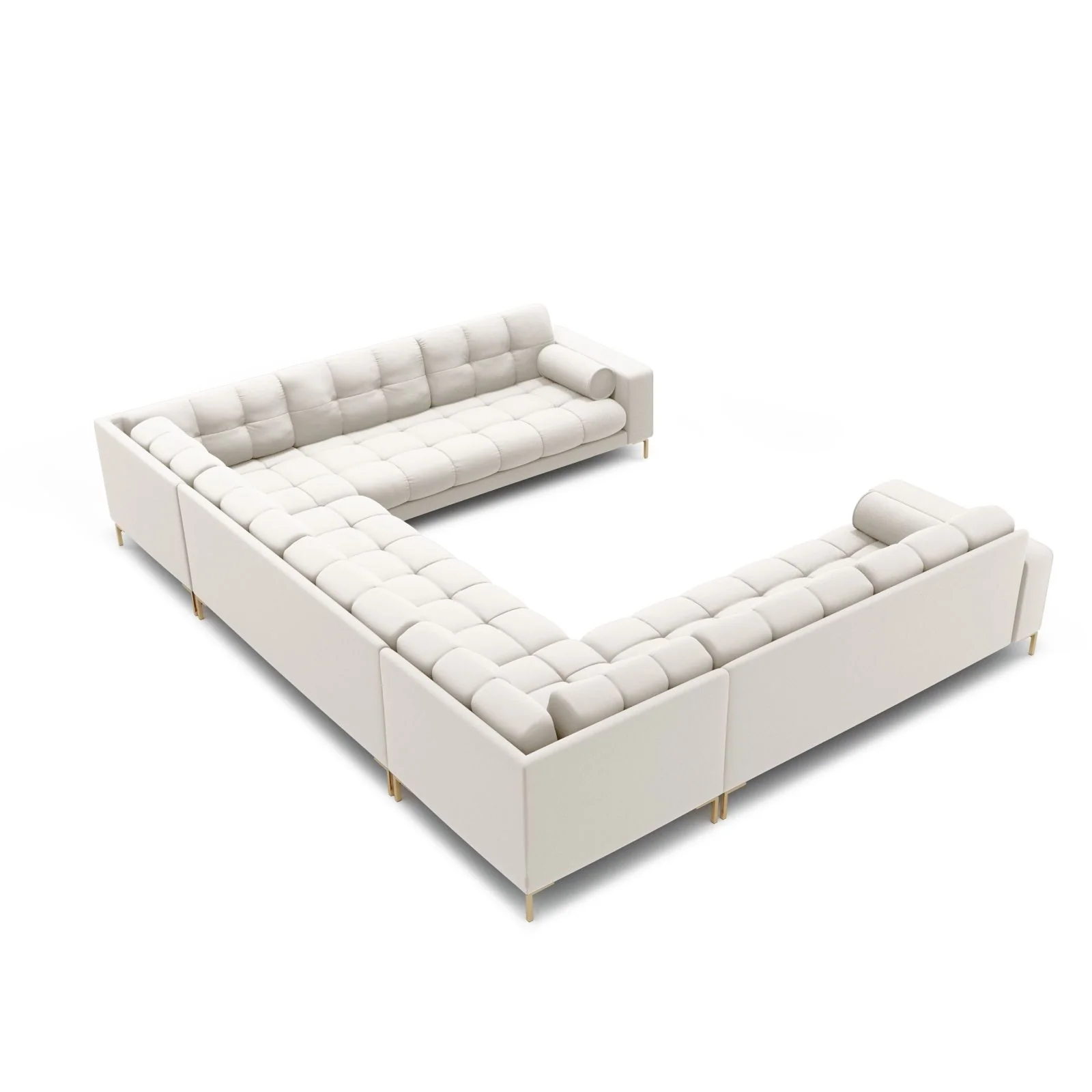 Bali 9-Sitzer Panorama Sofa aus Samt oder Strukturstoff, 327x256x75 cm - Image 4