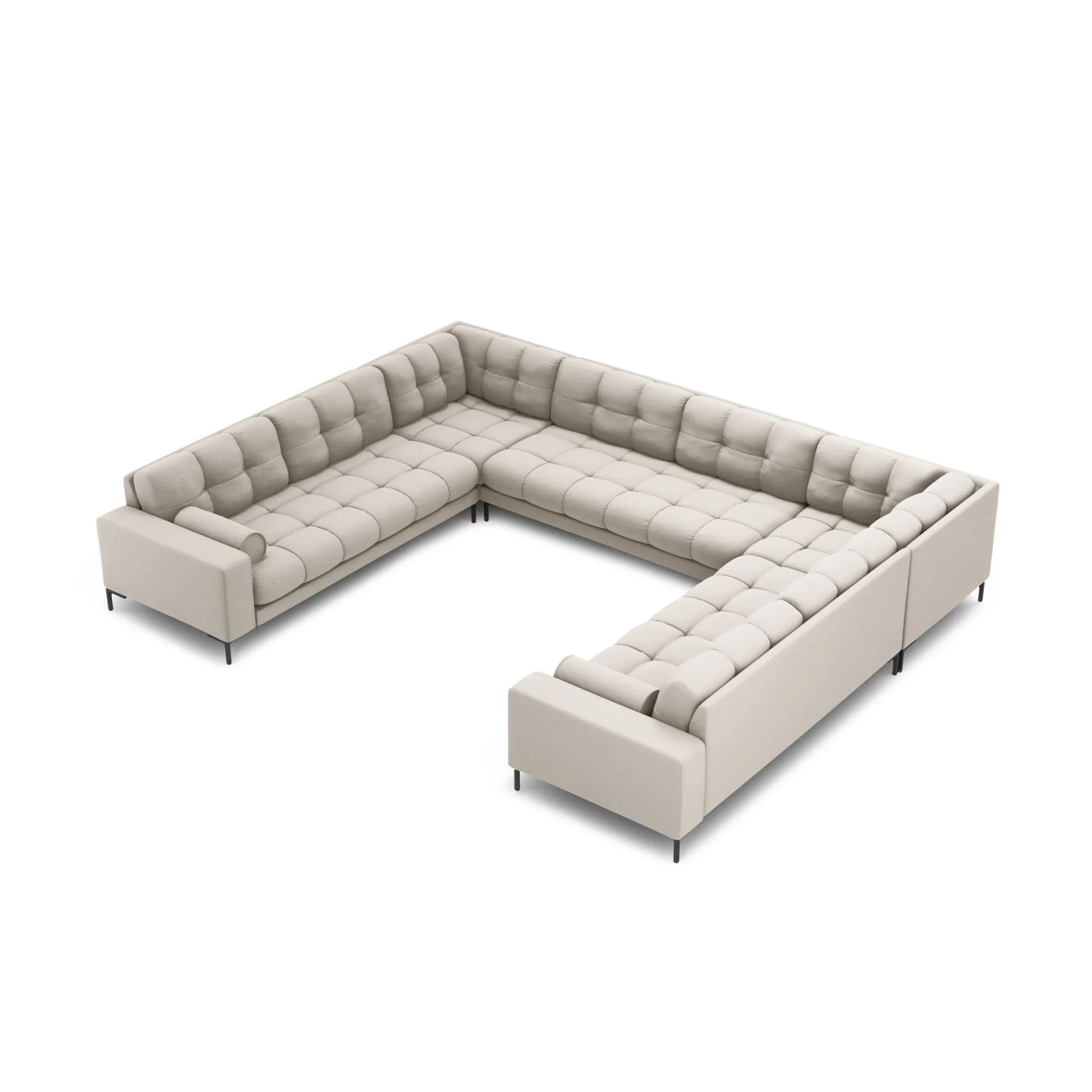 Bali 9-Sitzer Panorama Sofa aus Samt oder Strukturstoff, 327x256x75 cm - Image 48