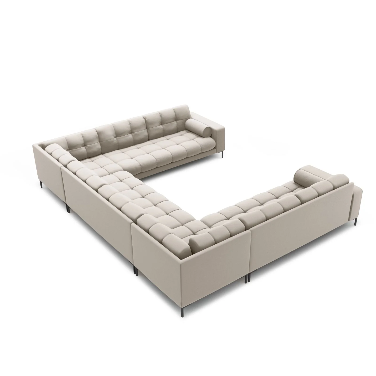 Bali 9-Sitzer Panorama Sofa aus Samt oder Strukturstoff, 327x256x75 cm - Image 49