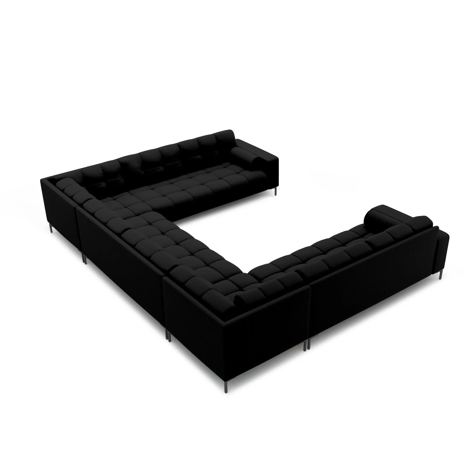 Bali 9-Sitzer Panorama Sofa aus Samt oder Strukturstoff, 327x256x75 cm - Image 64