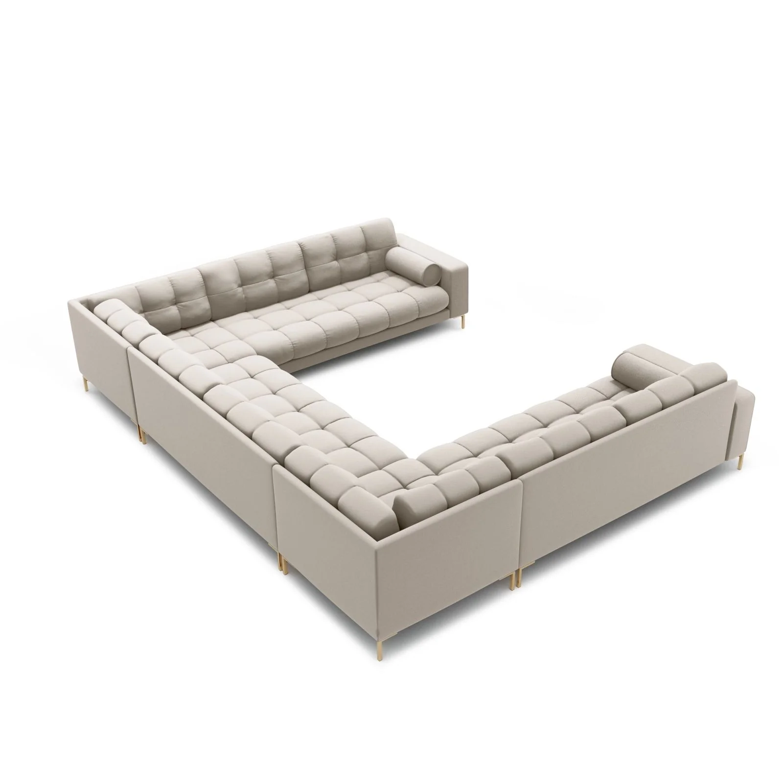 Bali 9-Sitzer Panorama Sofa aus Samt oder Strukturstoff, 327x256x75 cm - Image 9