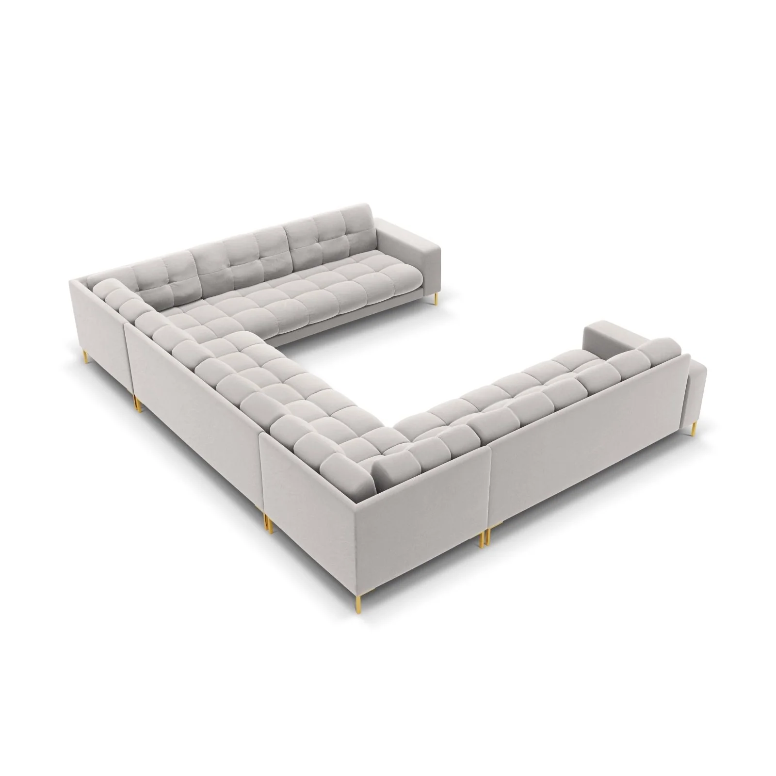 Bali 9-Sitzer Panorama Sofa aus Samt oder Strukturstoff, 327x256x75 cm - Image 90