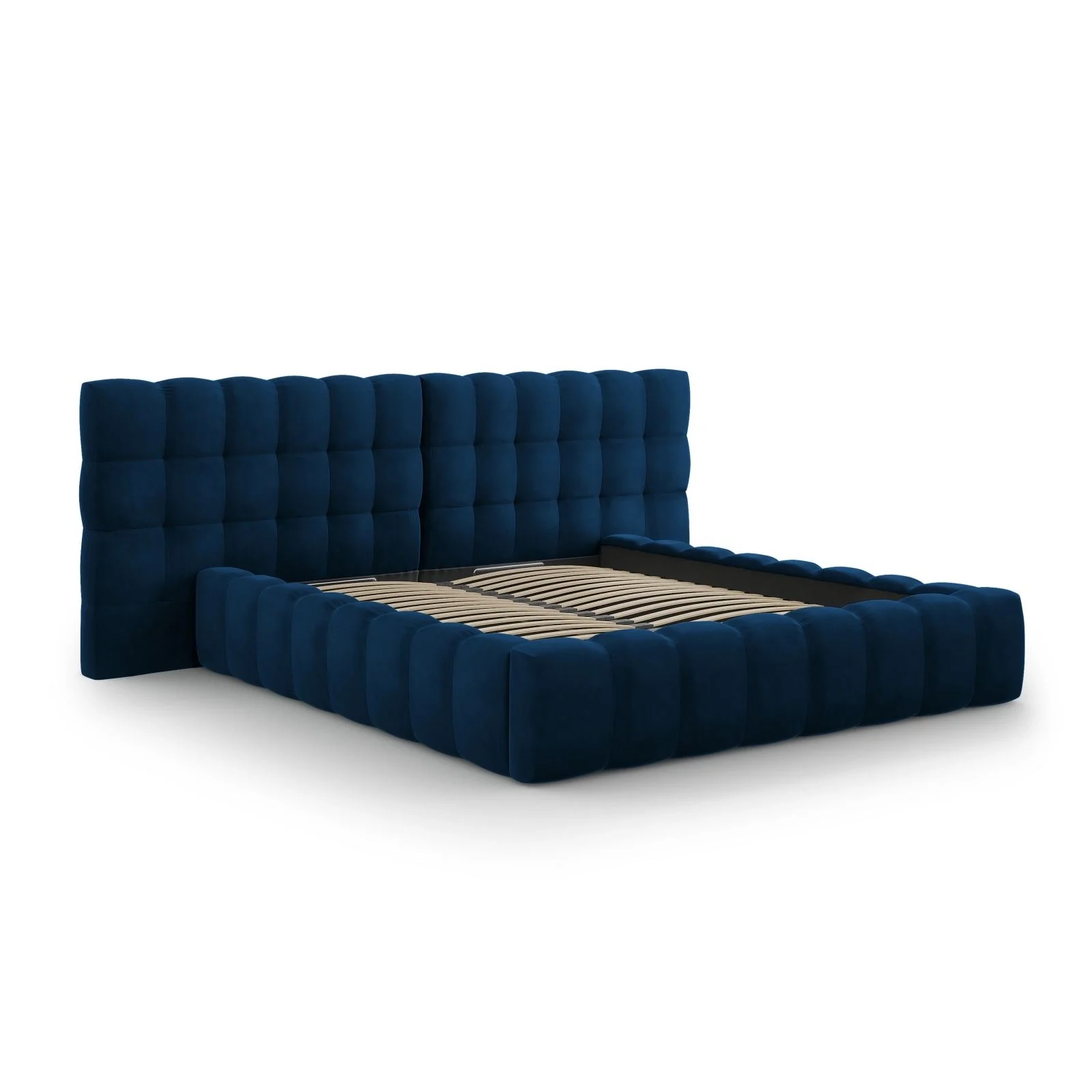 Bali Bett mit Doppelkopfteil und Stauraum, Samtoptik, 160x200 cm - Image 20