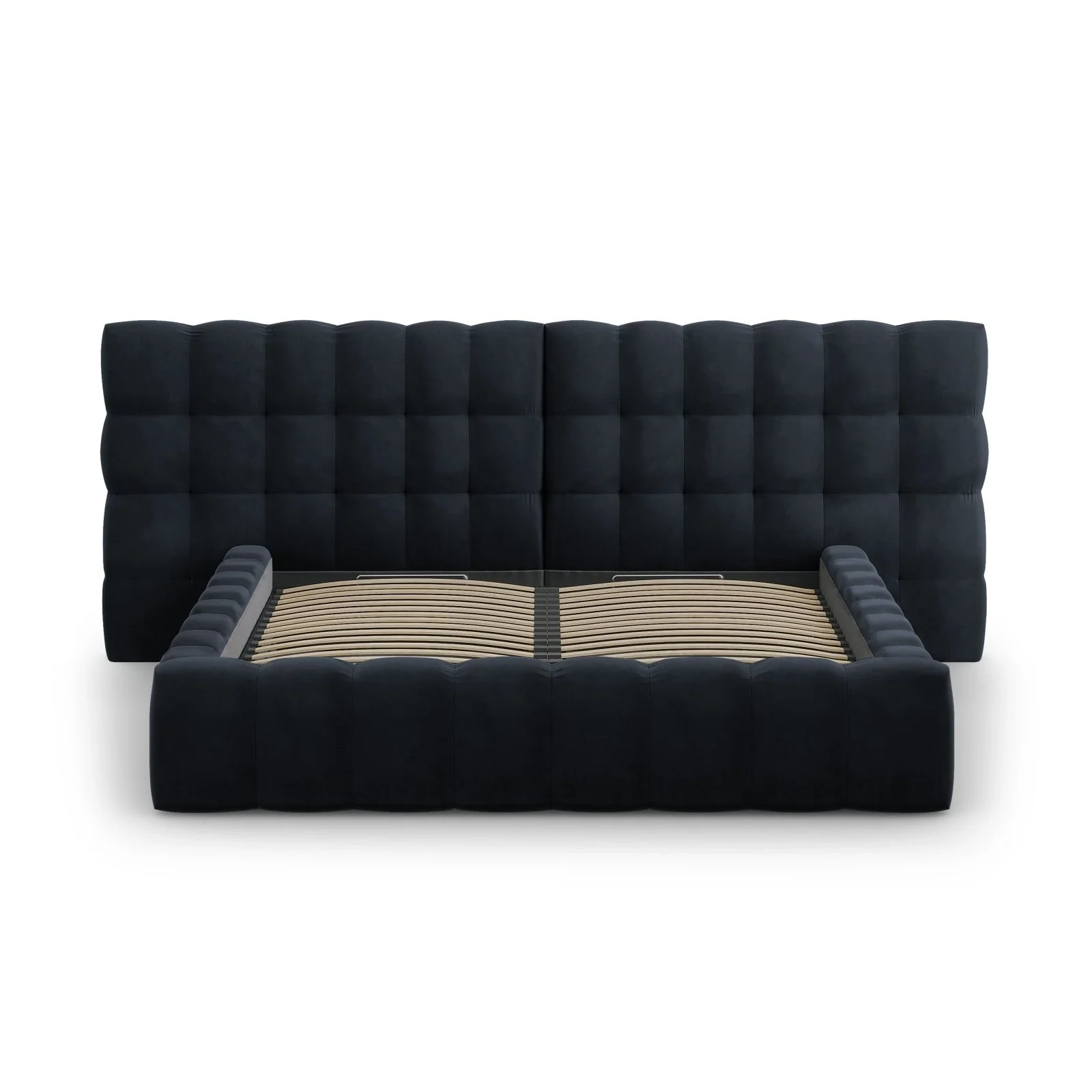 Bali Bett mit Doppelkopfteil und Stauraum, Samtoptik, 160x200 cm - Image 29