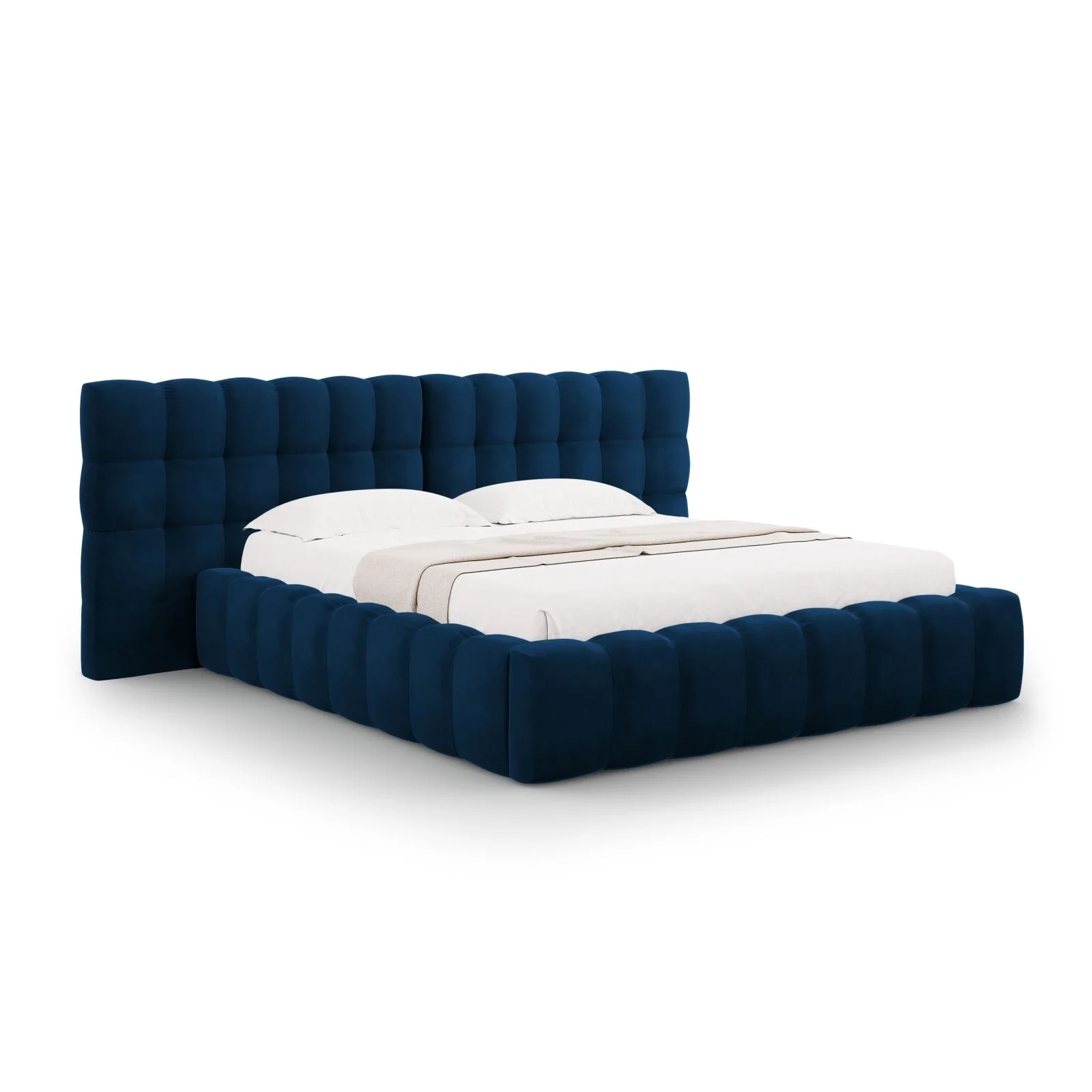Bali Bett mit Doppelkopfteil und Stauraum, Samtoptik, 180x200 cm - Image 17