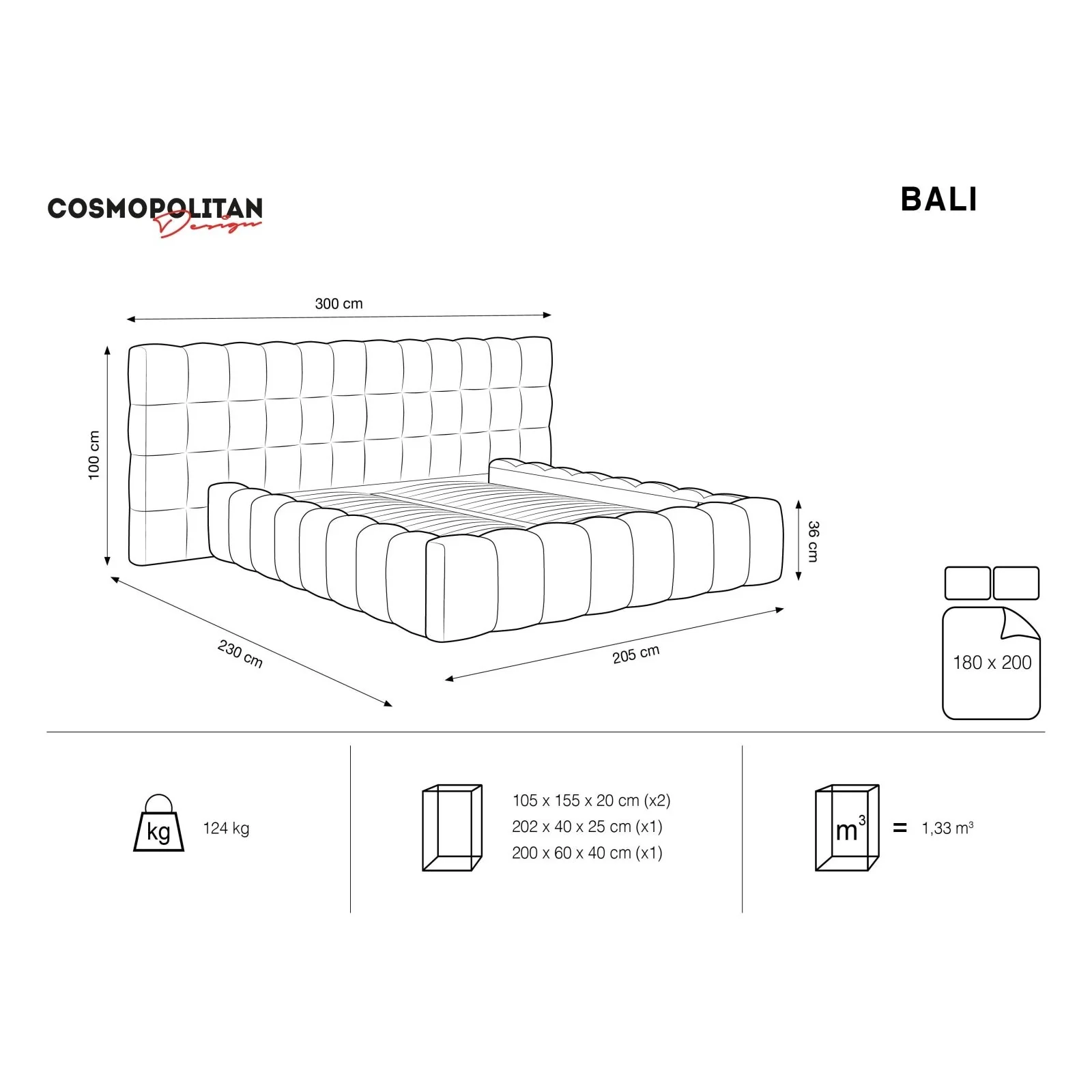 Bali Bett mit Doppelkopfteil und Stauraum, Samtoptik, 180x200 cm - Image 19