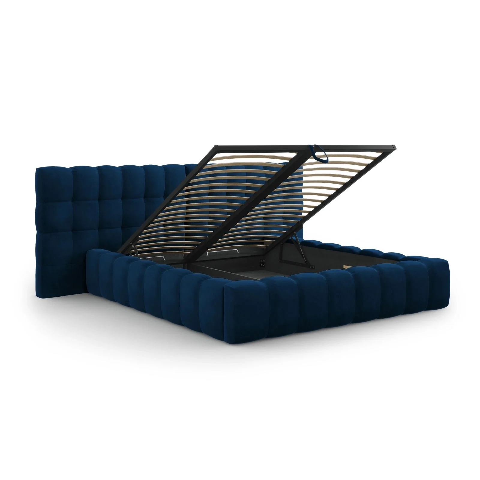 Bali Bett mit Doppelkopfteil und Stauraum, Samtoptik, 180x200 cm - Image 22