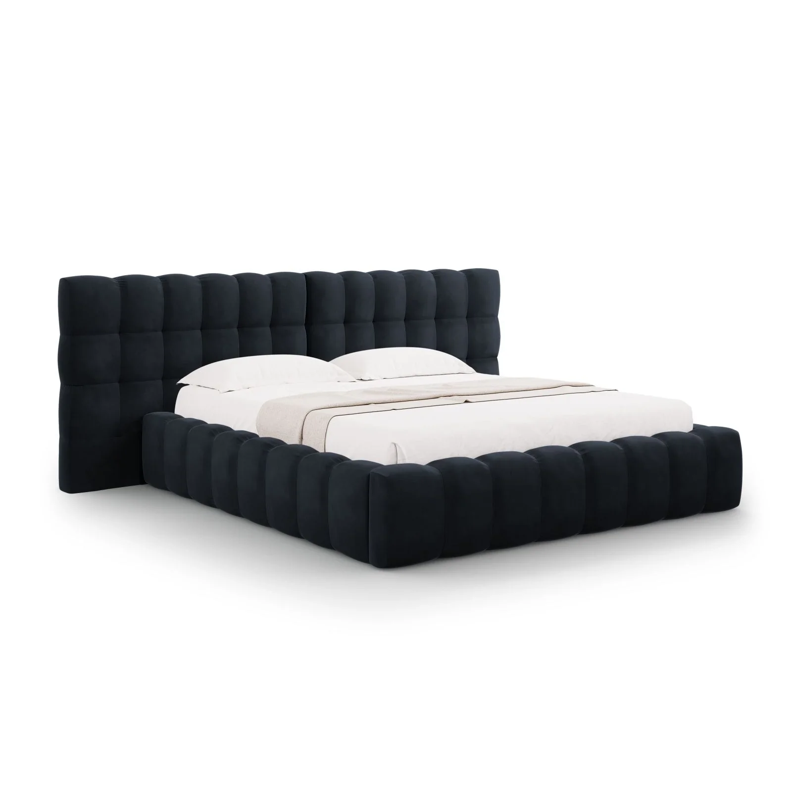 Bali Bett mit Doppelkopfteil und Stauraum, Samtoptik, 180x200 cm - Image 25