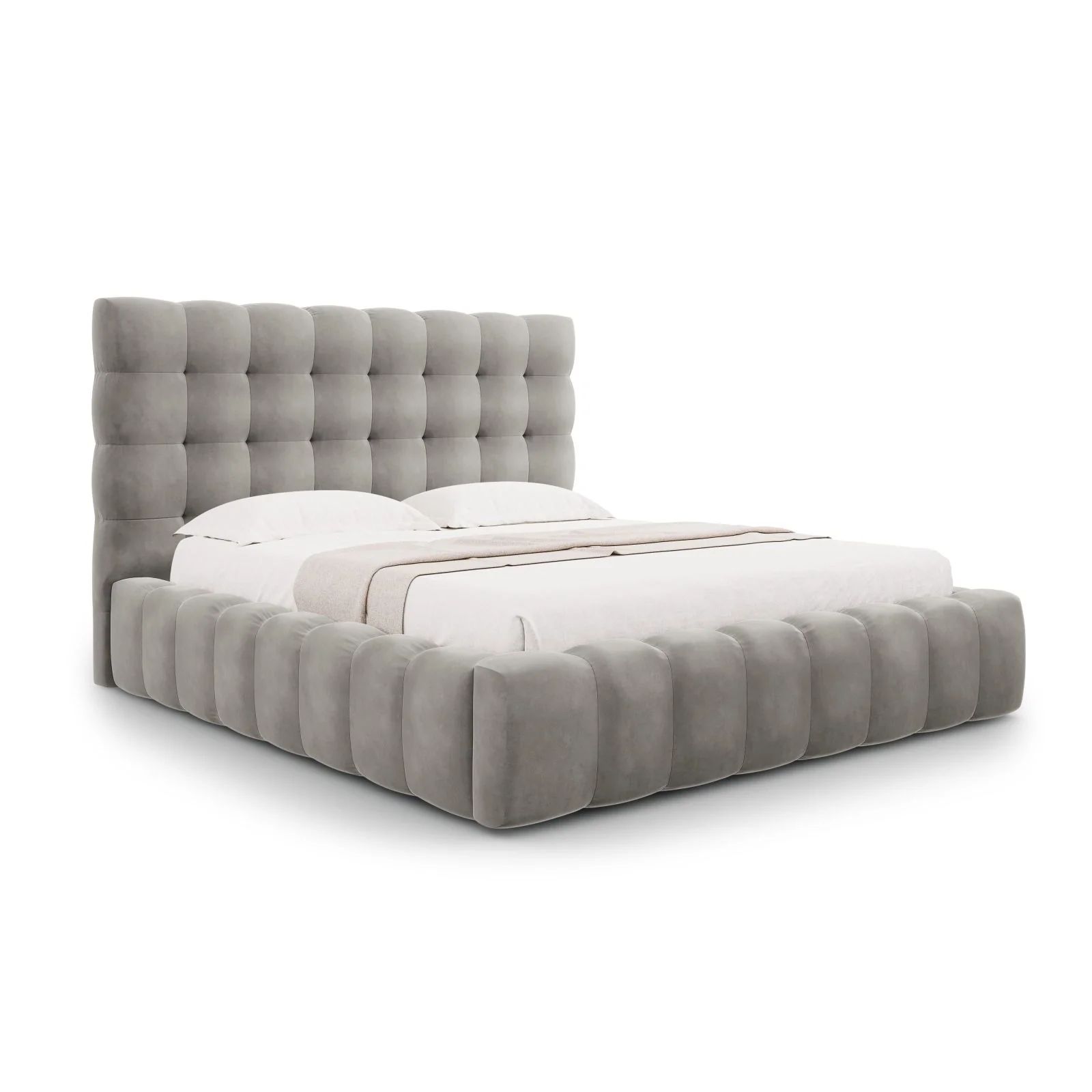 Bali Bett mit Kopfteil und Stauraum, Samtoptik, 160x200 cm - Image 33