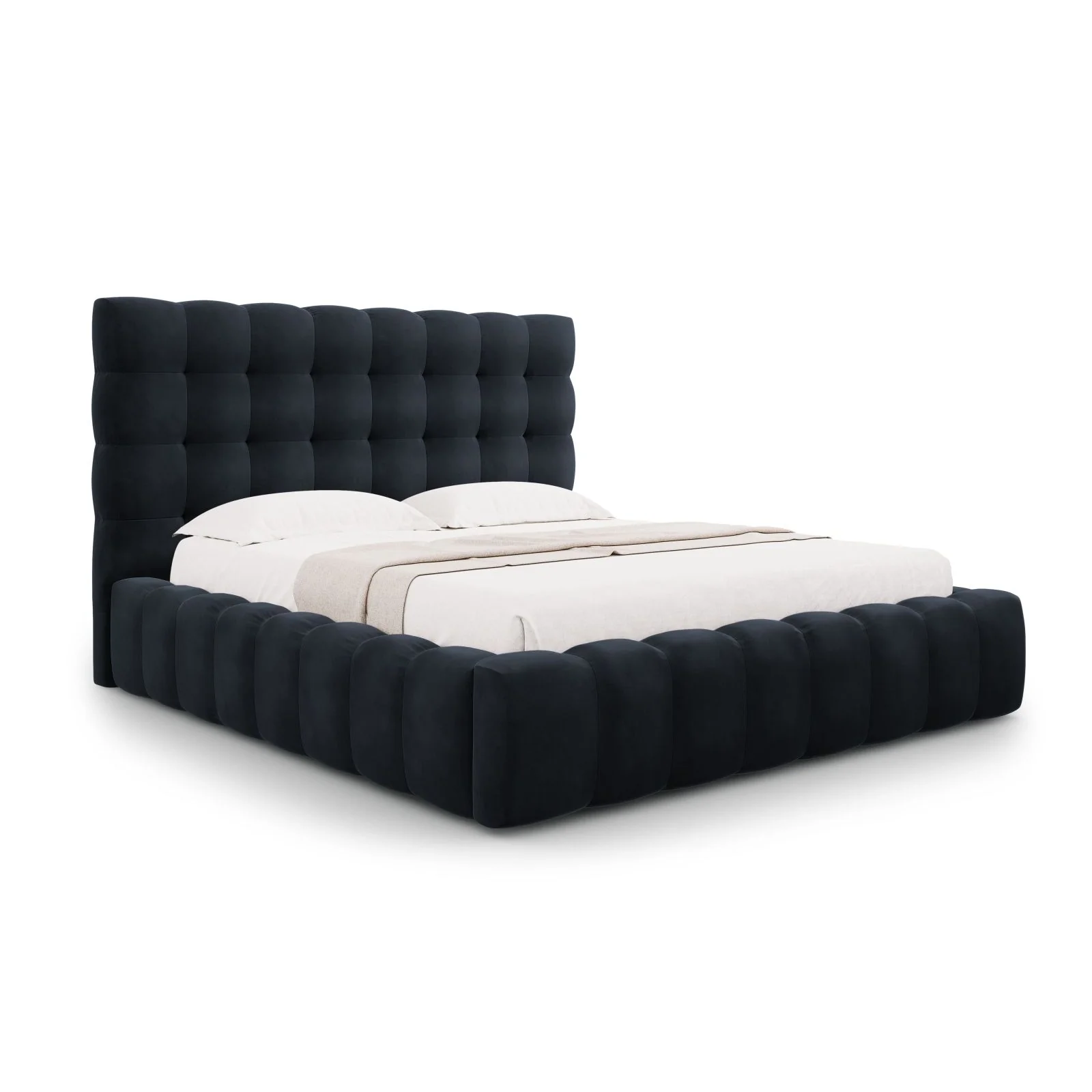 Bali Bett mit Kopfteil und Stauraum, Samtoptik, 180x200 cm - Image 25