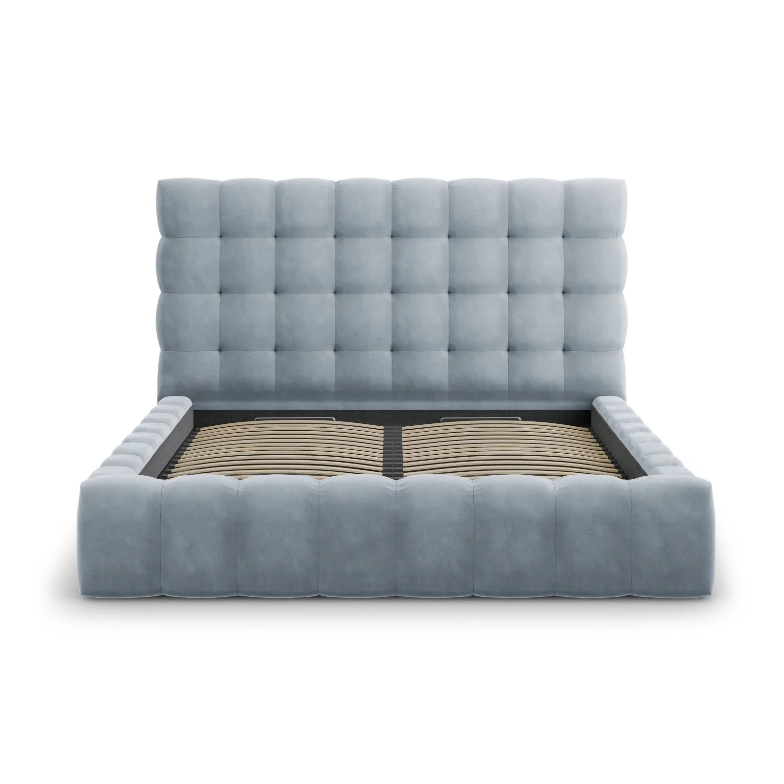 Bali Bett mit Kopfteil und Stauraum, Samtoptik, 200x200 cm - Image 13