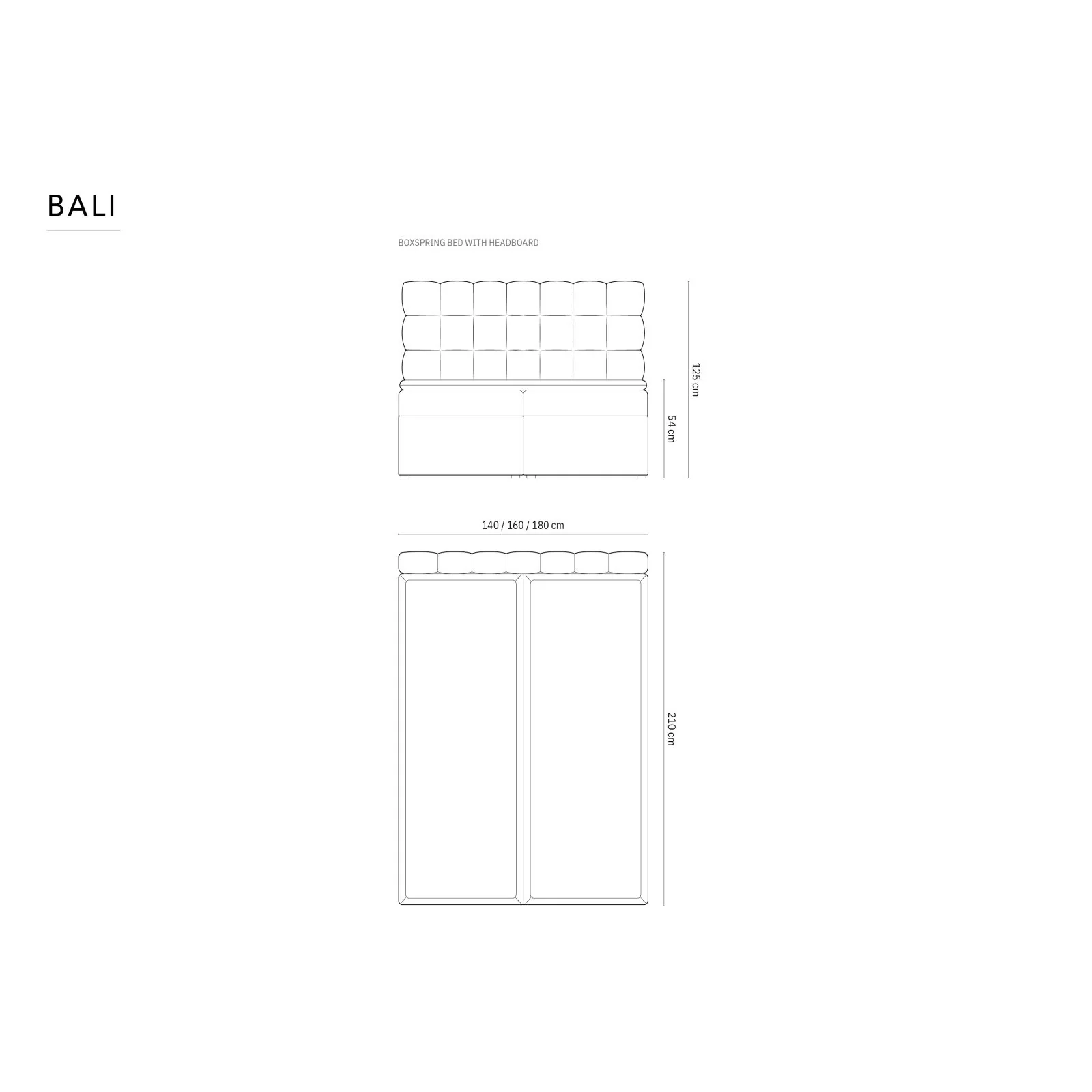 Bali Boxspringbett mit Kopfteil und Stauraum aus Samt, 140x200 cm - Image 44