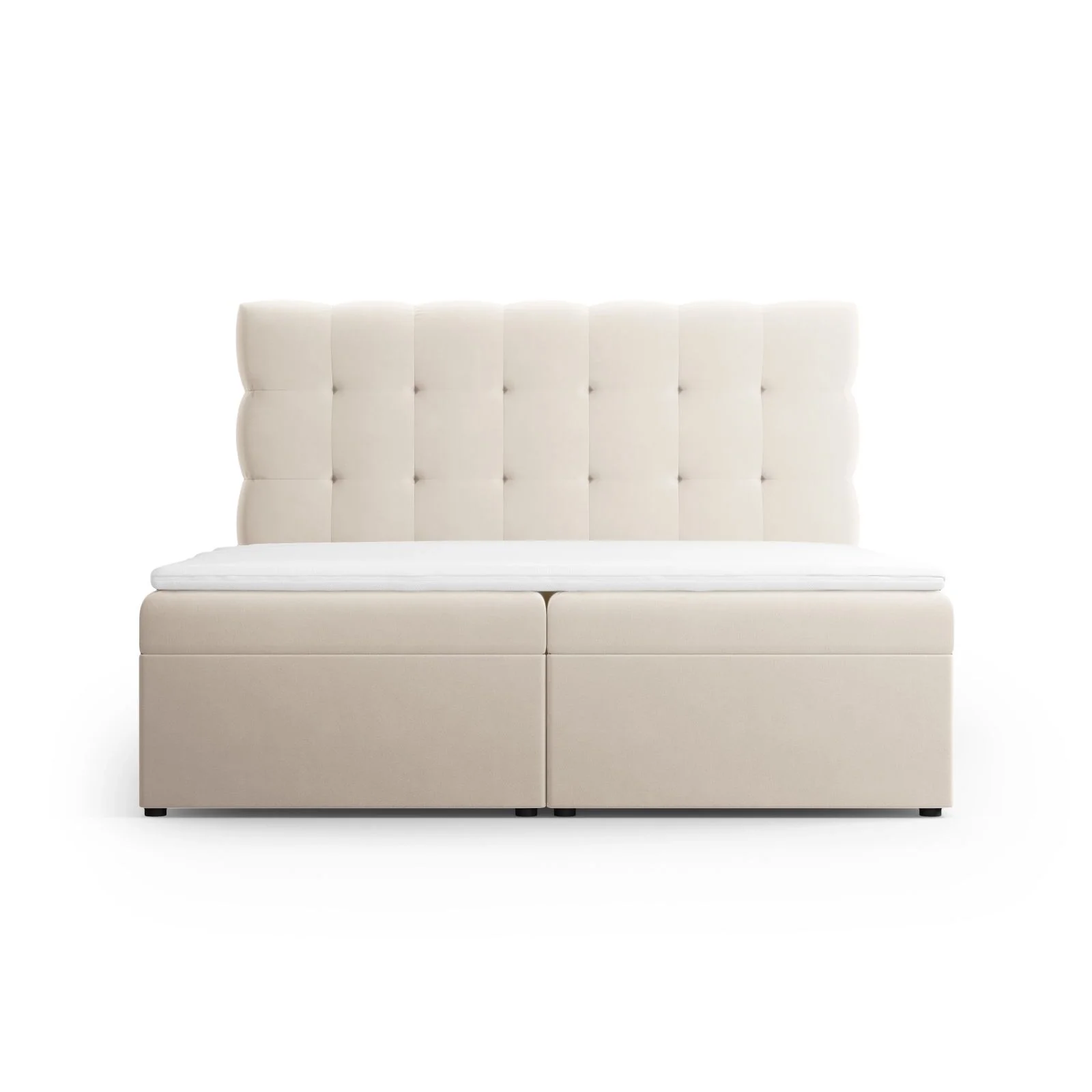 Bali Boxspringbett mit Kopfteil und Stauraum aus Samt, 180x200 cm - Image 3