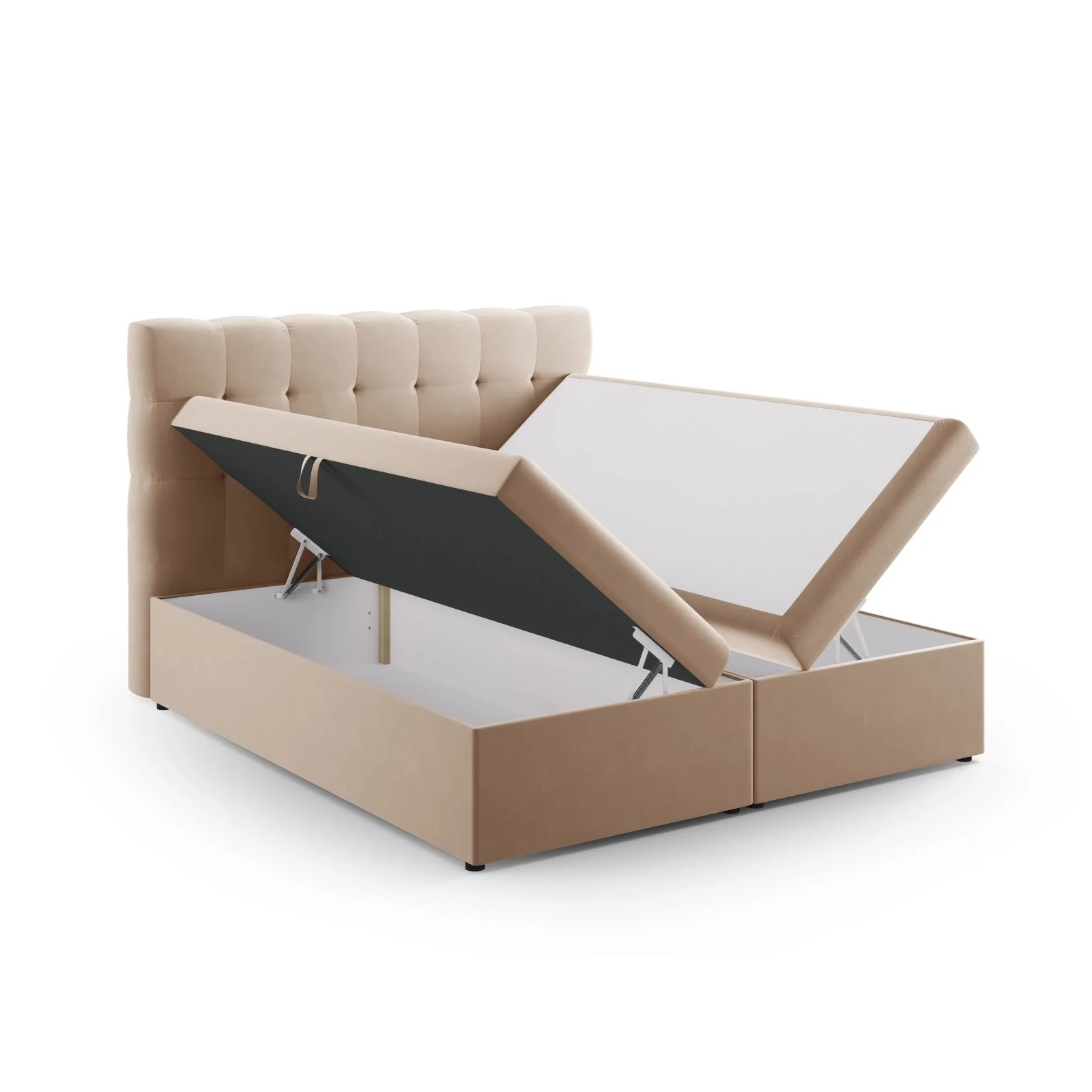 Bali Boxspringbett mit Kopfteil und Stauraum aus Samt, 160x200 cm - Image 11