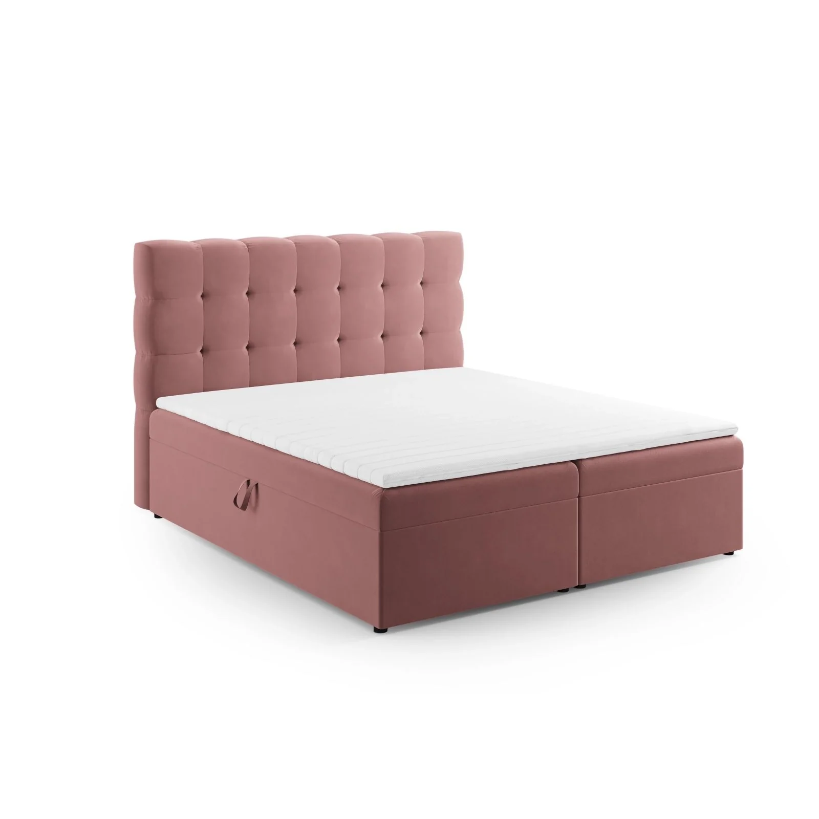 Bali Boxspringbett mit Kopfteil und Stauraum aus Samt, 160x200 cm - Image 13