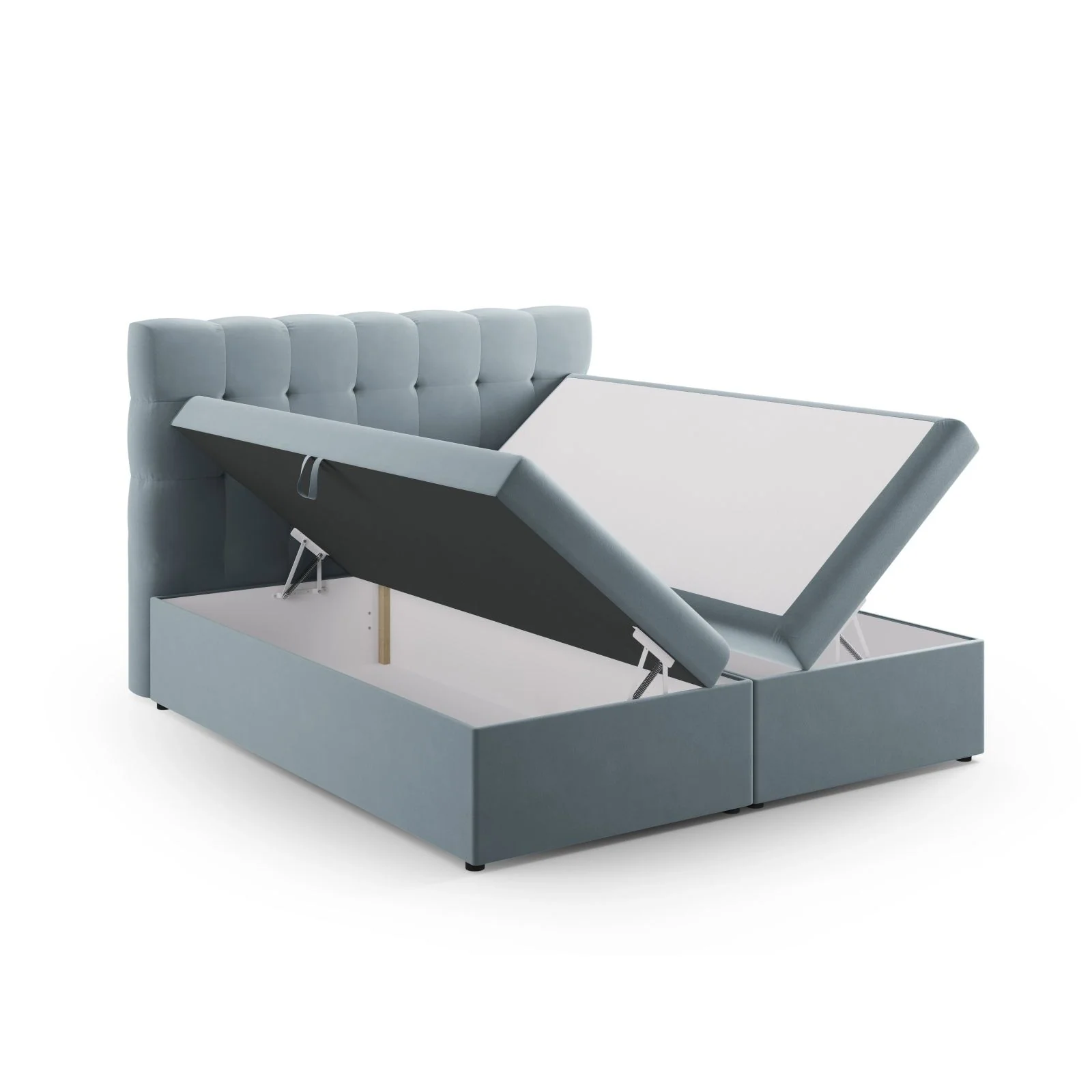 Bali Boxspringbett mit Kopfteil und Stauraum aus Samt, 160x200 cm - Image 22
