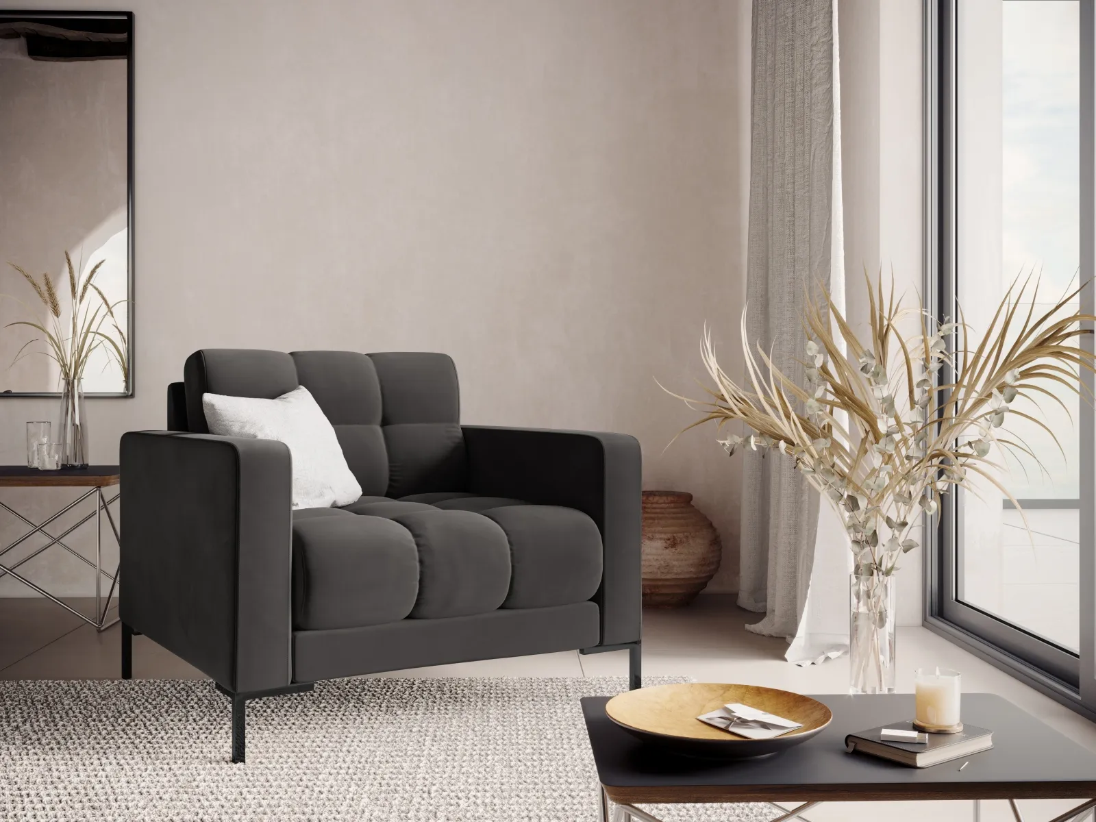 Bali Sessel aus Samt, 87x96x75 cm - Image 112