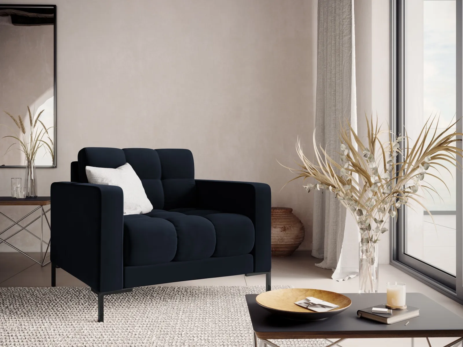 Bali Sessel aus Samt, 87x96x75 cm - Image 174