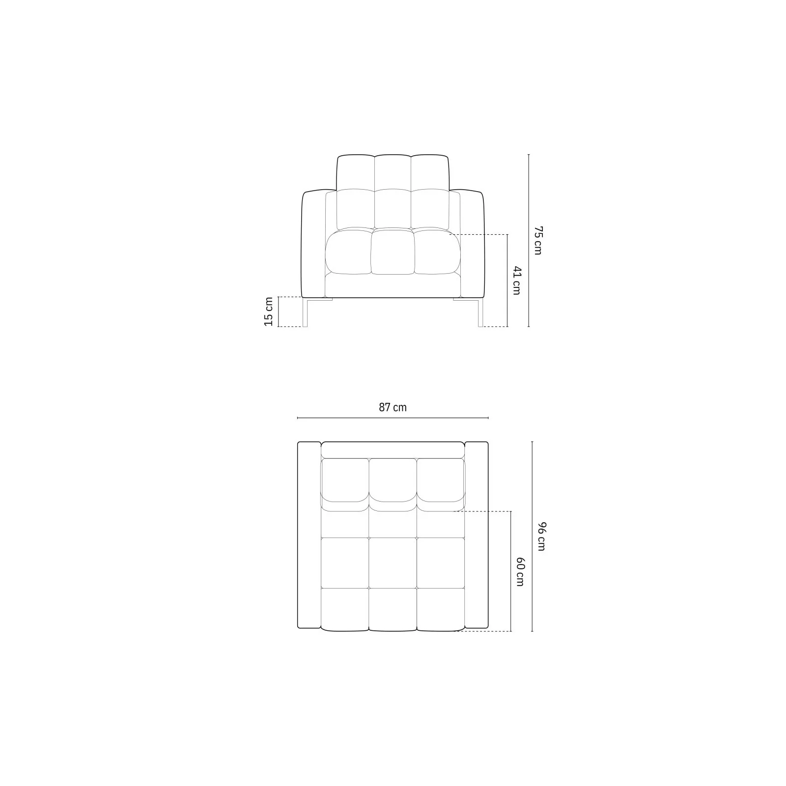 Bali Sessel aus Samt, 87x96x75 cm - Image 47