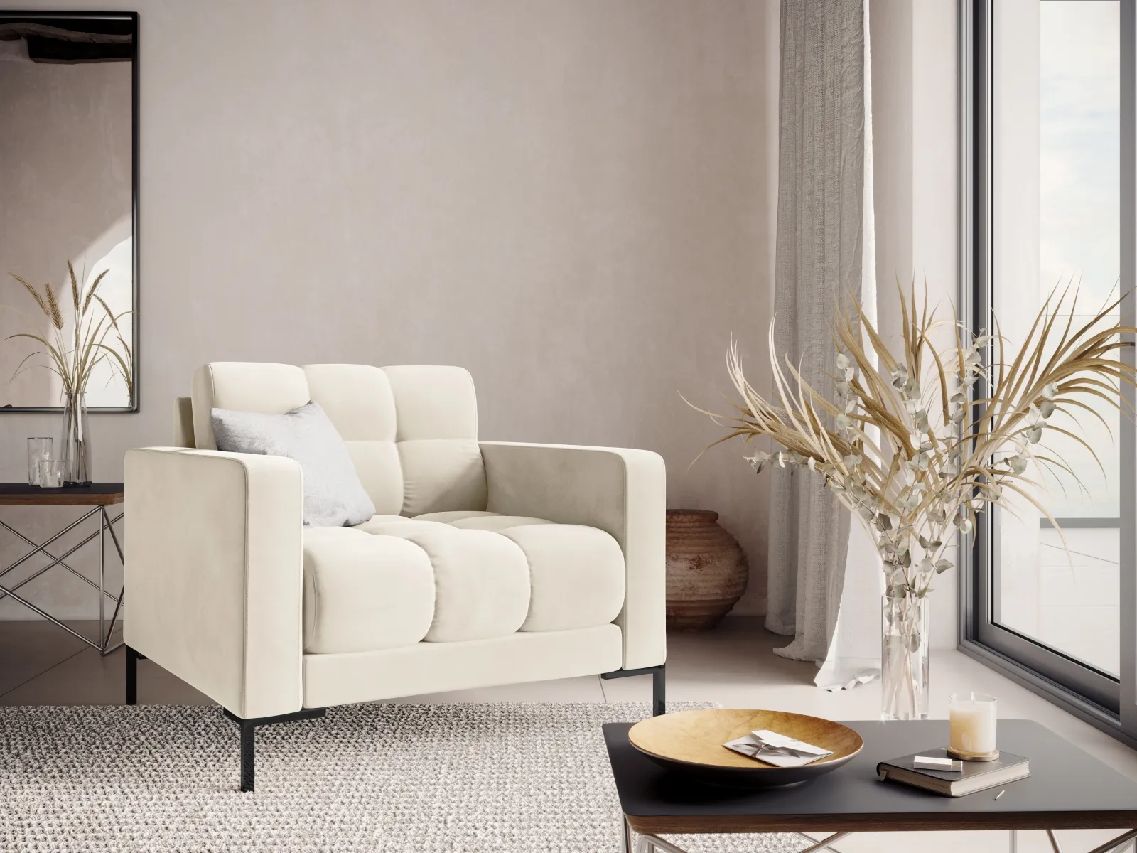 Bali Sessel aus Samt, 87x96x75 cm - Image 92