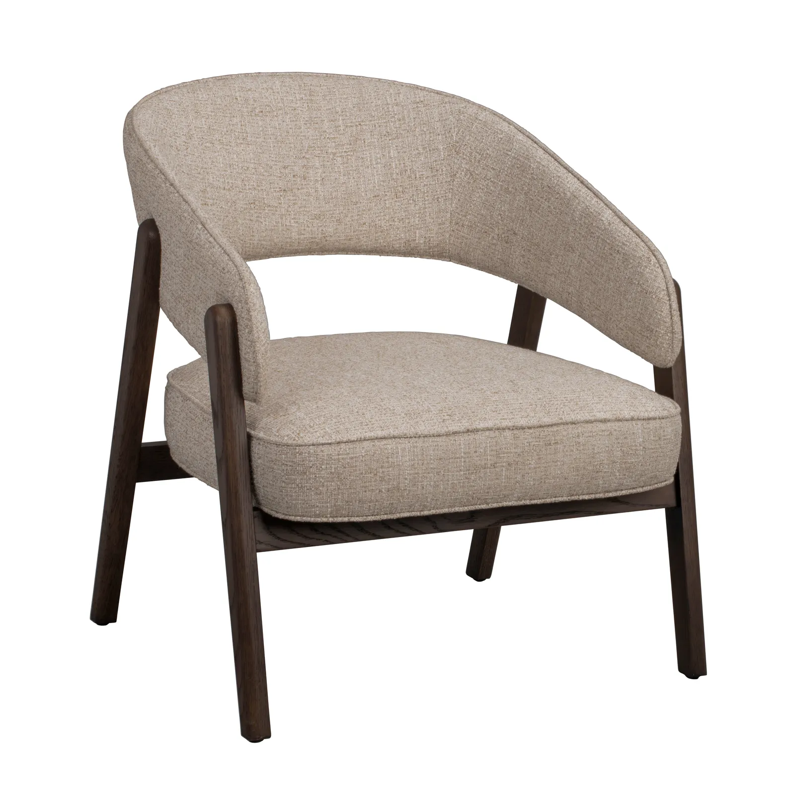 BARNABY Loungesessel aus Eiche und Stoff, 69x70x75 cm