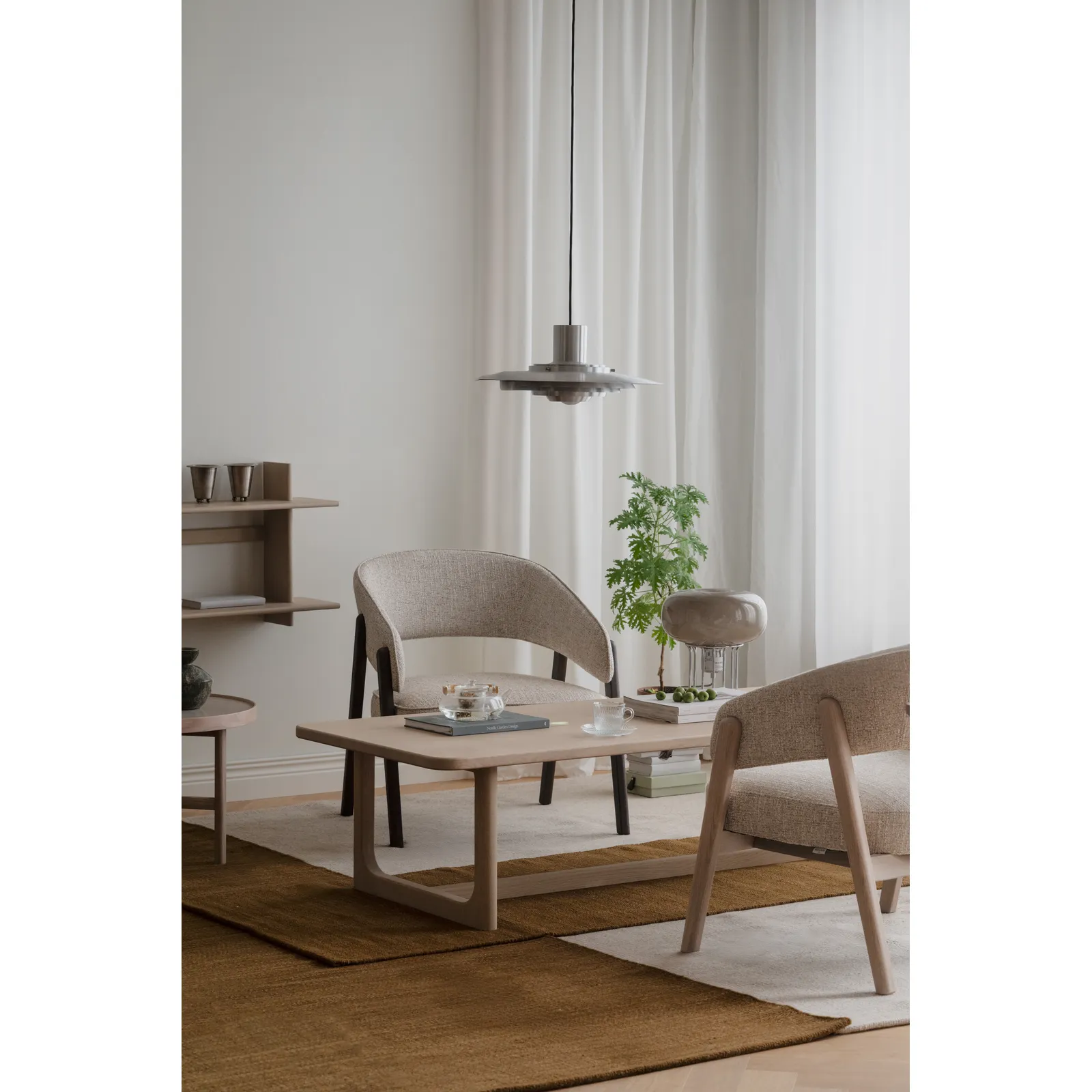 BARNABY Loungesessel aus Eiche und Stoff, 69x70x75 cm - Image 6