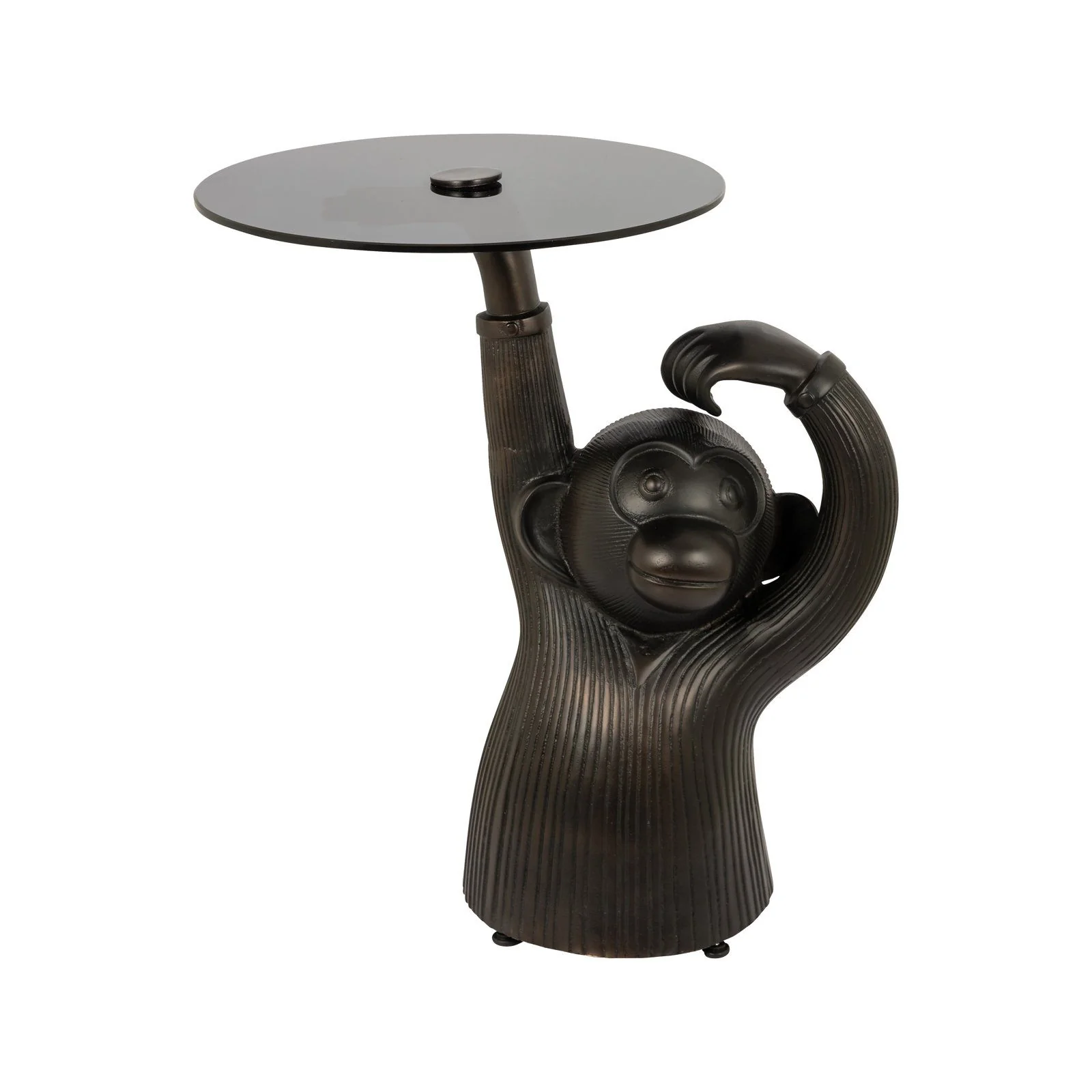 Beistelltisch Ape mit Glas in kupfer, 60x45x65 cm
