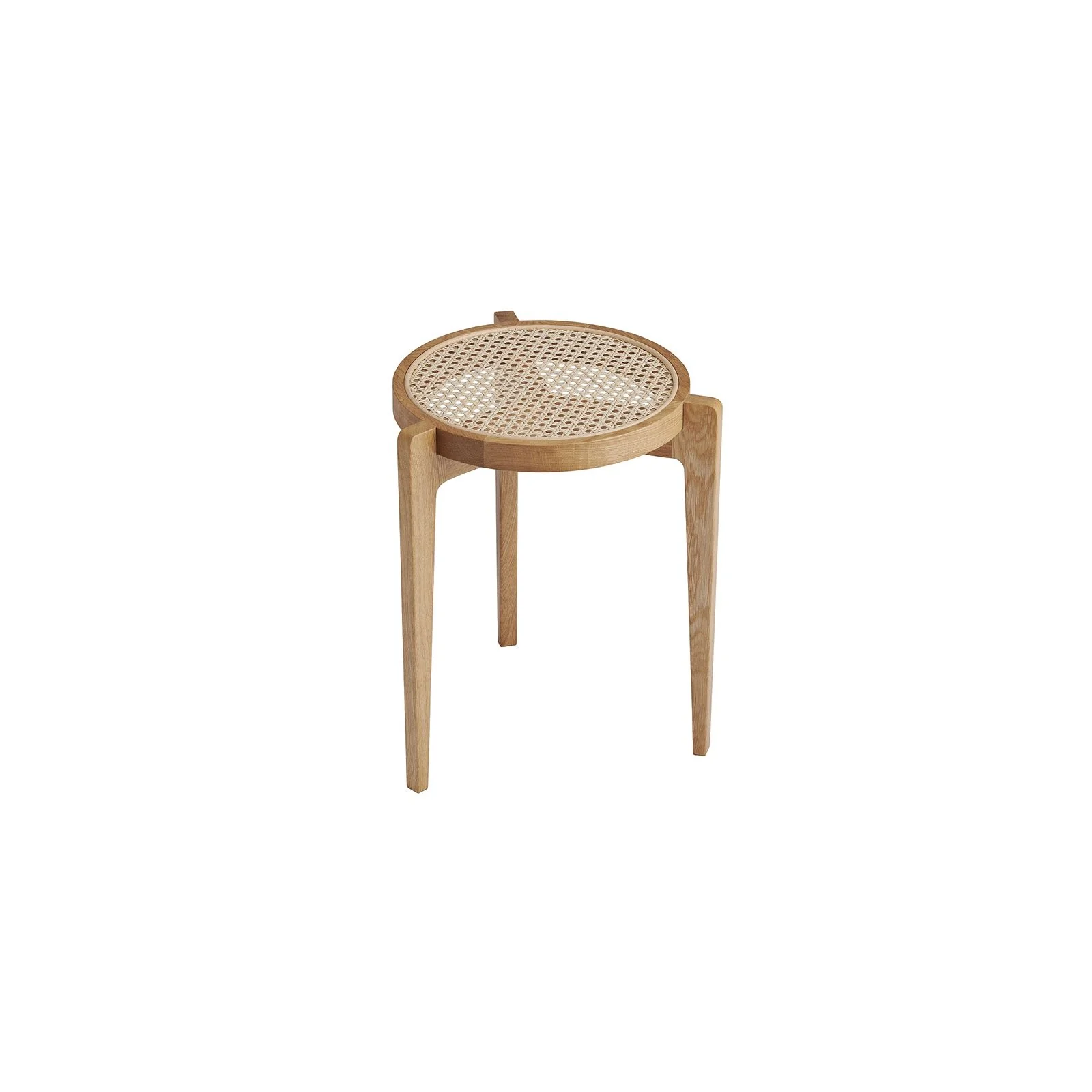 Beistelltisch Le Roi aus Massivholz Esche und natürlichem Rattan, 32,5×32,5×44 cm - Image 3