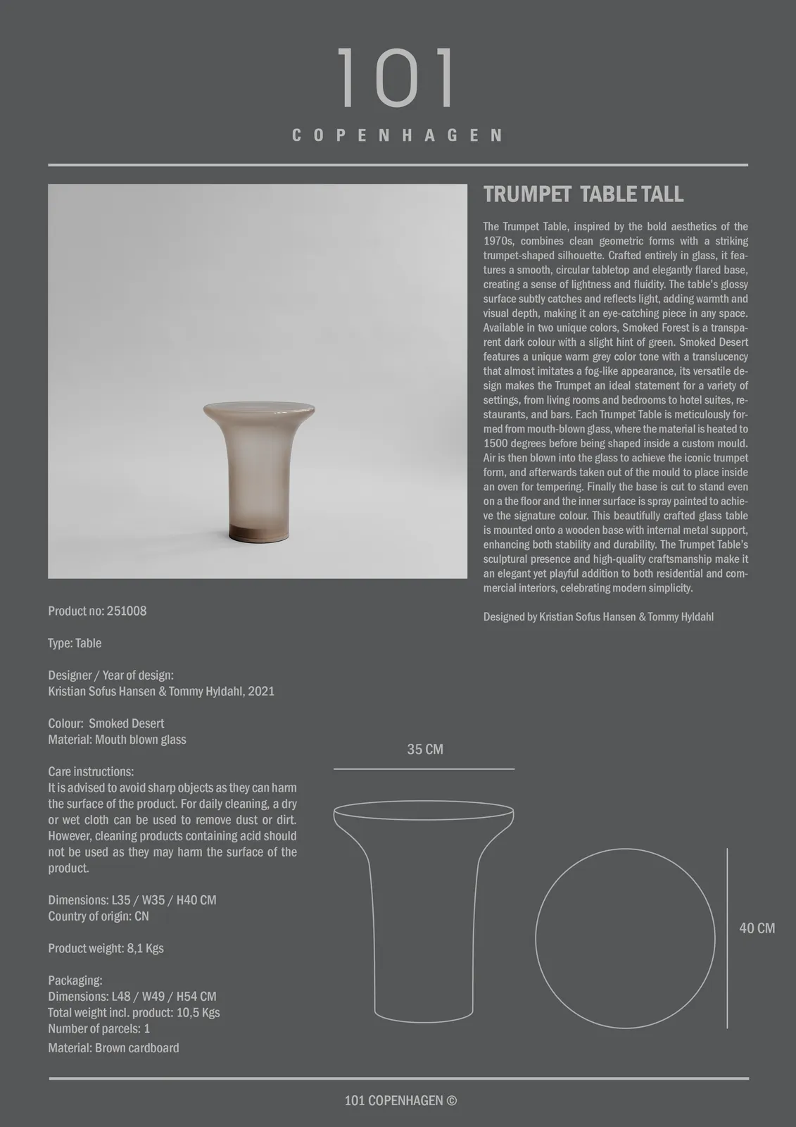 Beistelltisch Trumpet aus Faserbeton, Marmor oder Glas, Hoch - Image 13