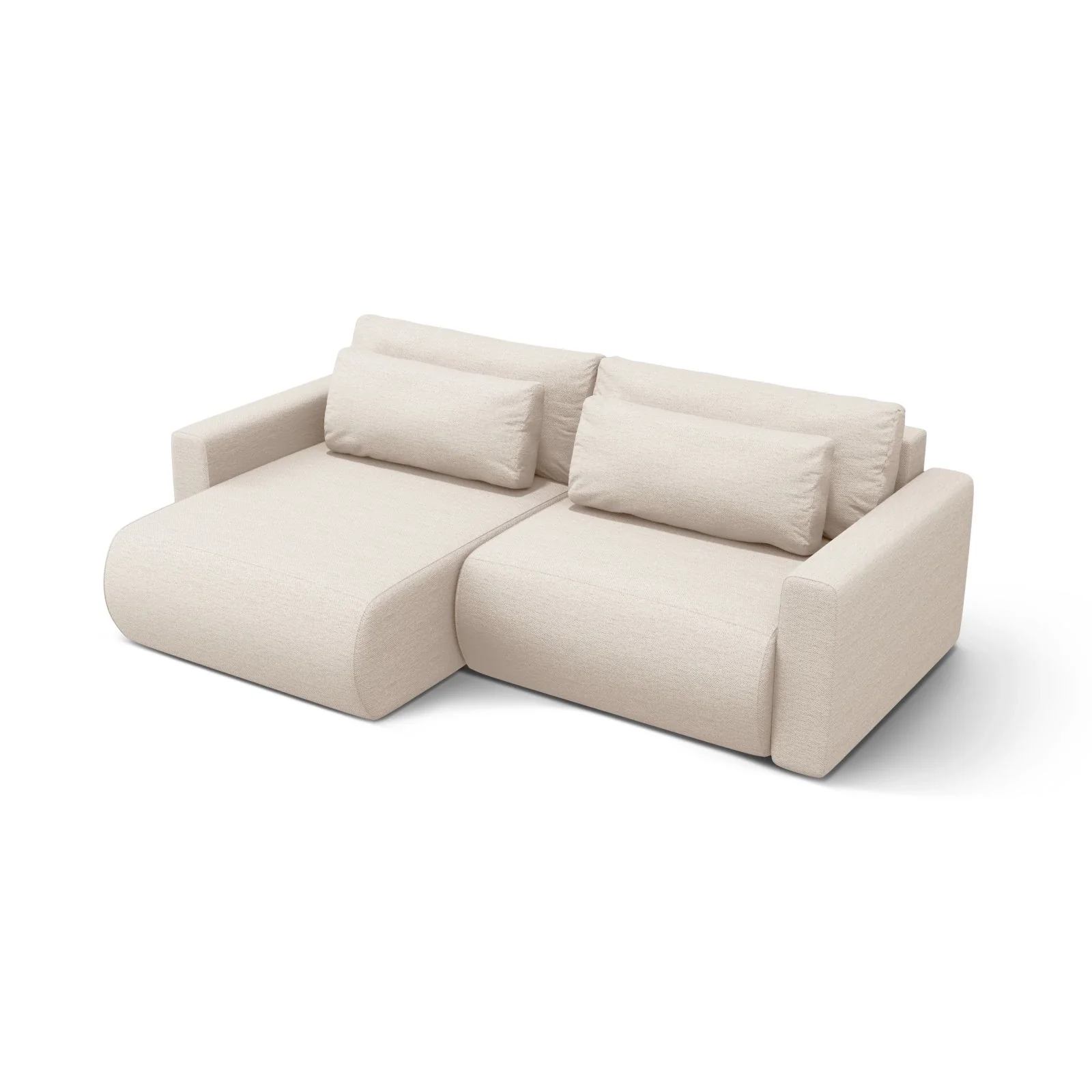 Belfast 3-Sitzer Ecksofa mit Schlaffunktion, ausklappbar, aus Samt oder Strukturstoff, 240x149 cm - Image 4