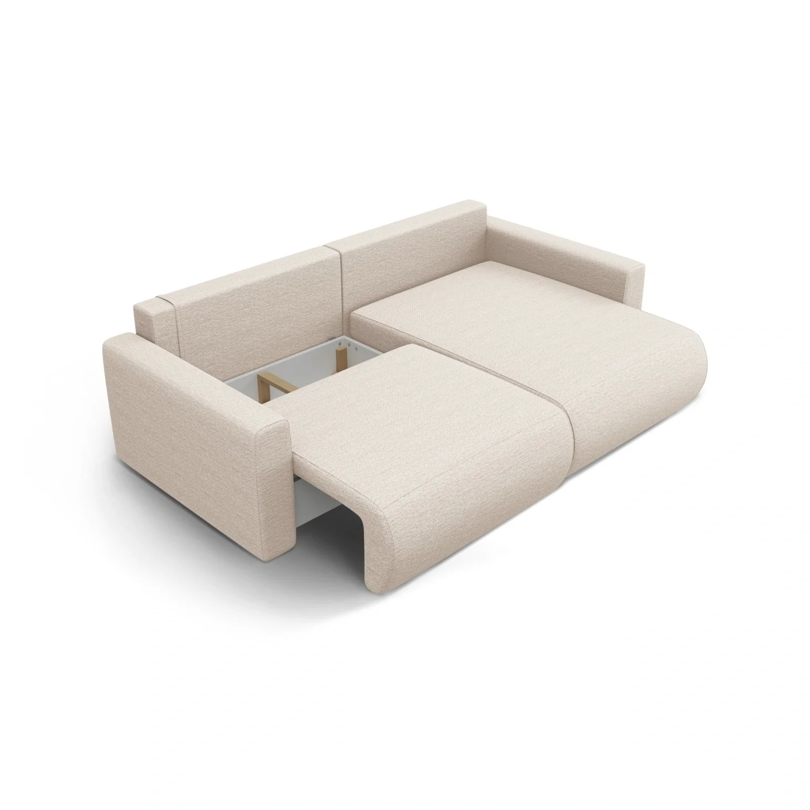 Belfast 3-Sitzer Ecksofa mit Schlaffunktion, ausklappbar, aus Samt oder Strukturstoff, 240x149 cm - Image 5