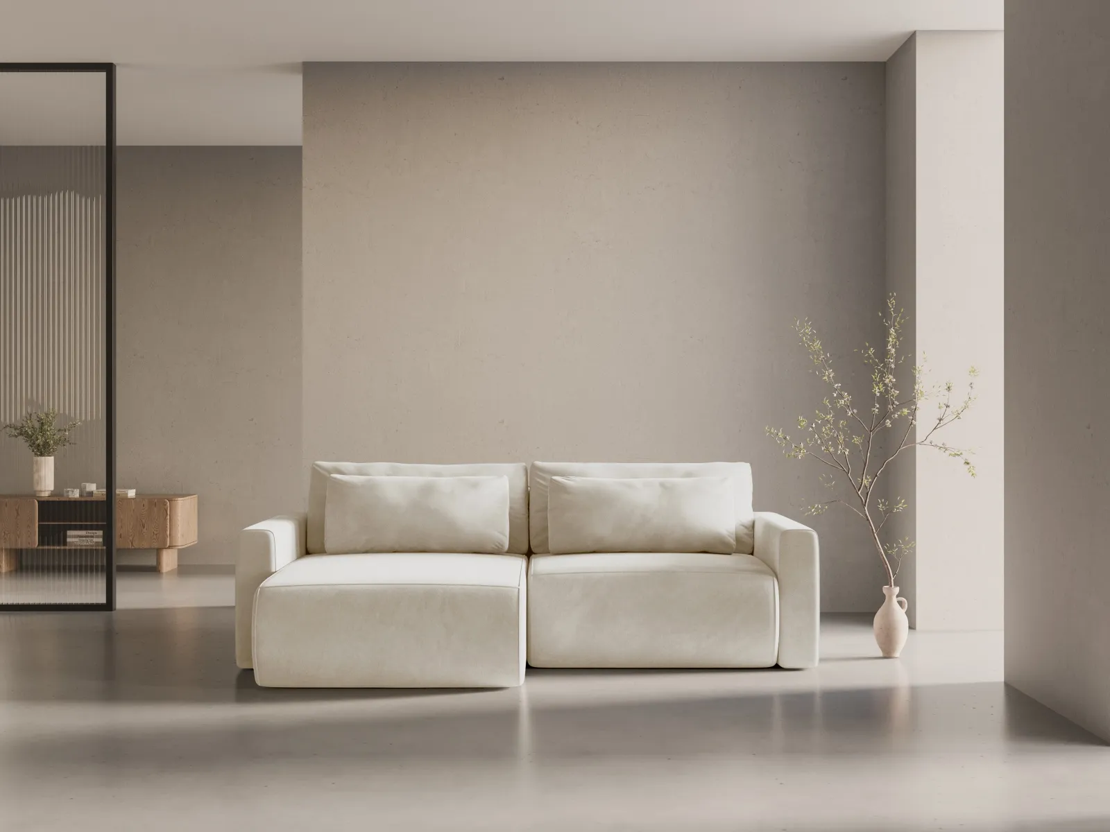 Belfast 3-Sitzer Ecksofa mit Schlaffunktion, ausklappbar, aus Samt oder Strukturstoff, 240x149 cm - Image 65