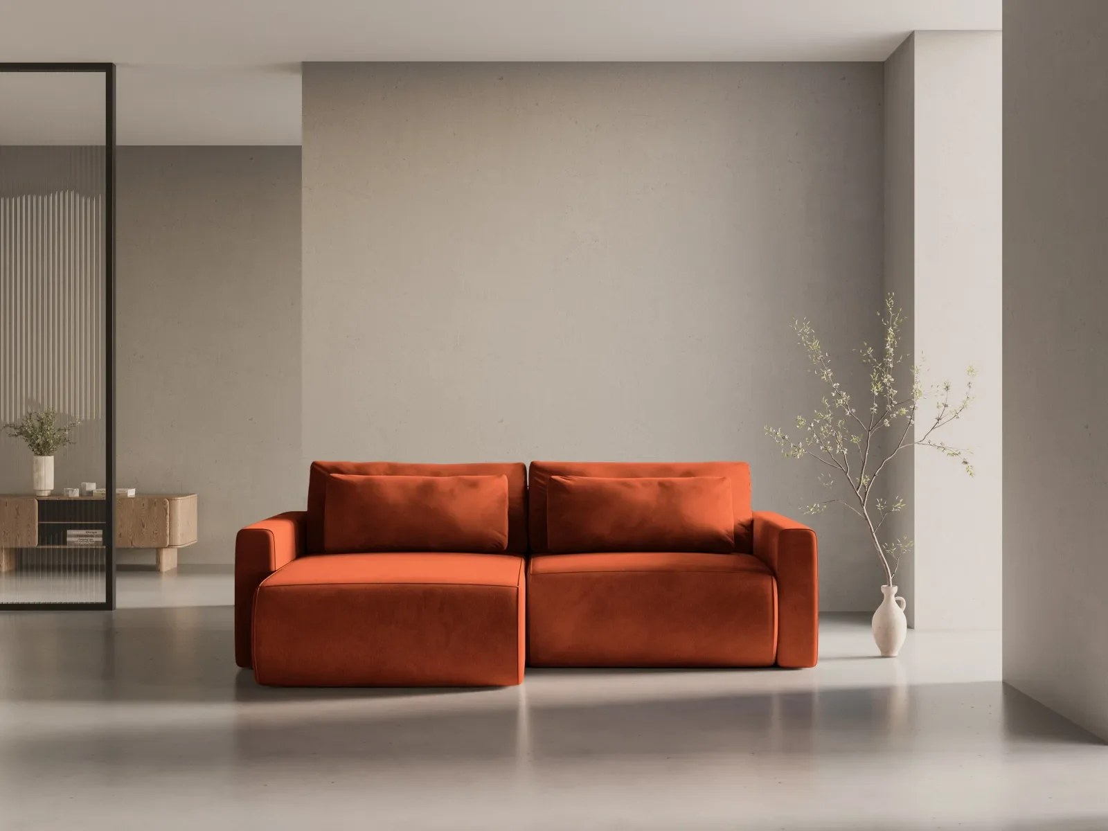 Belfast 3-Sitzer Ecksofa mit Schlaffunktion, ausklappbar, aus Samt oder Strukturstoff, 240x149 cm - Image 85