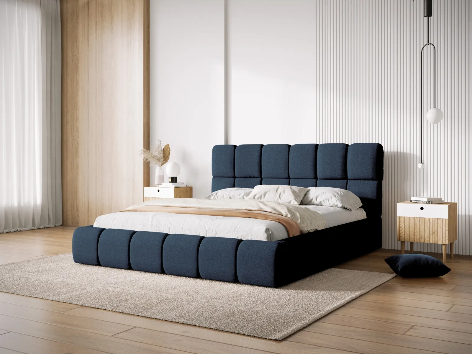 Bellis Bett mit Kopfteil und Stauraum Bezug aus Samt oder Chenille, 160x200 cm - Image 16