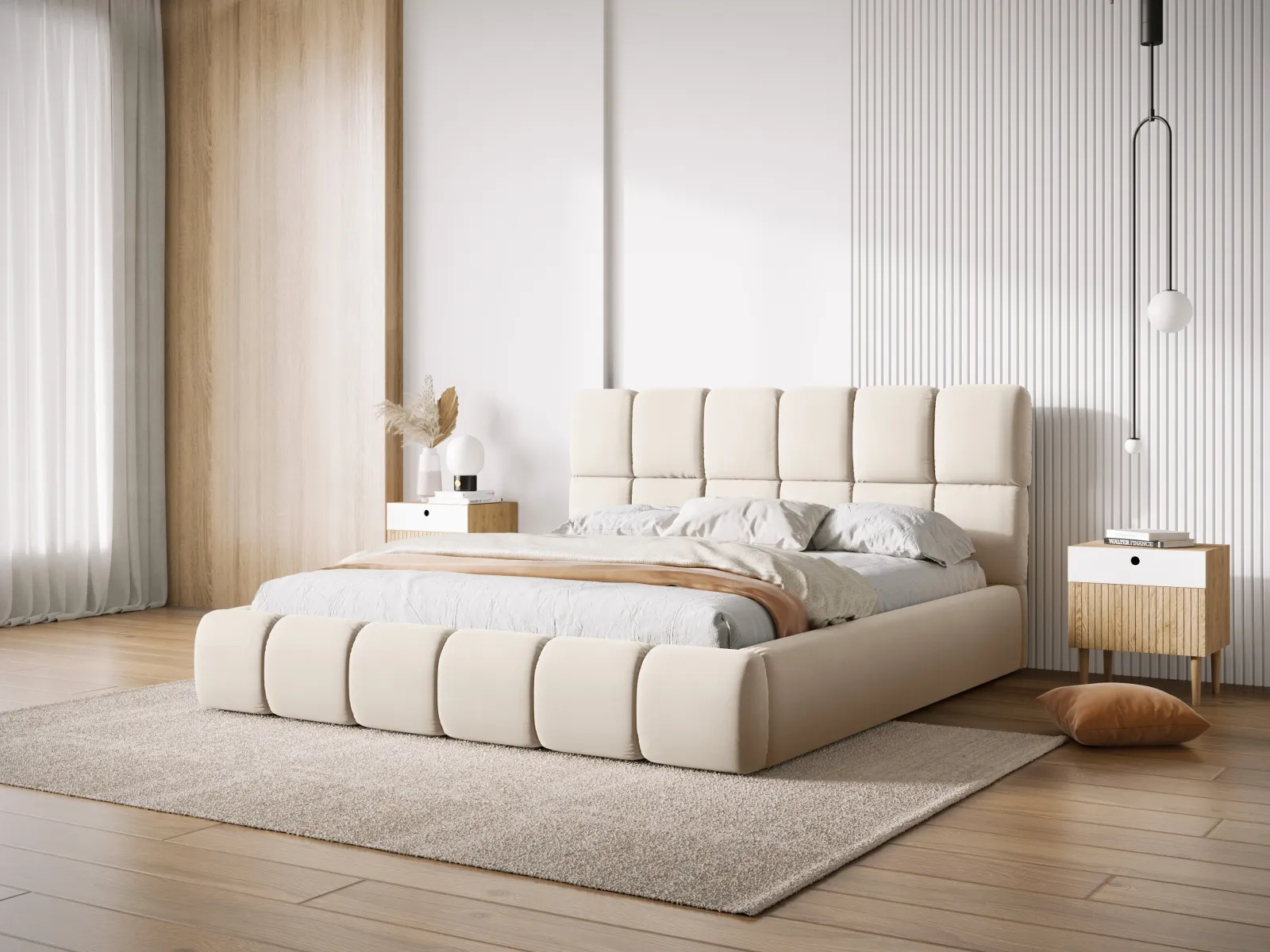Bellis Bett mit Kopfteil und Stauraum Bezug aus Samt oder Chenille, 180x200 cm - Image 37